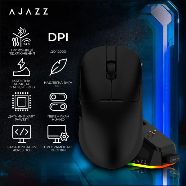Купить Мышь Ajazz AJ159P MC Black (AJ159P-MC-B) - фото 6