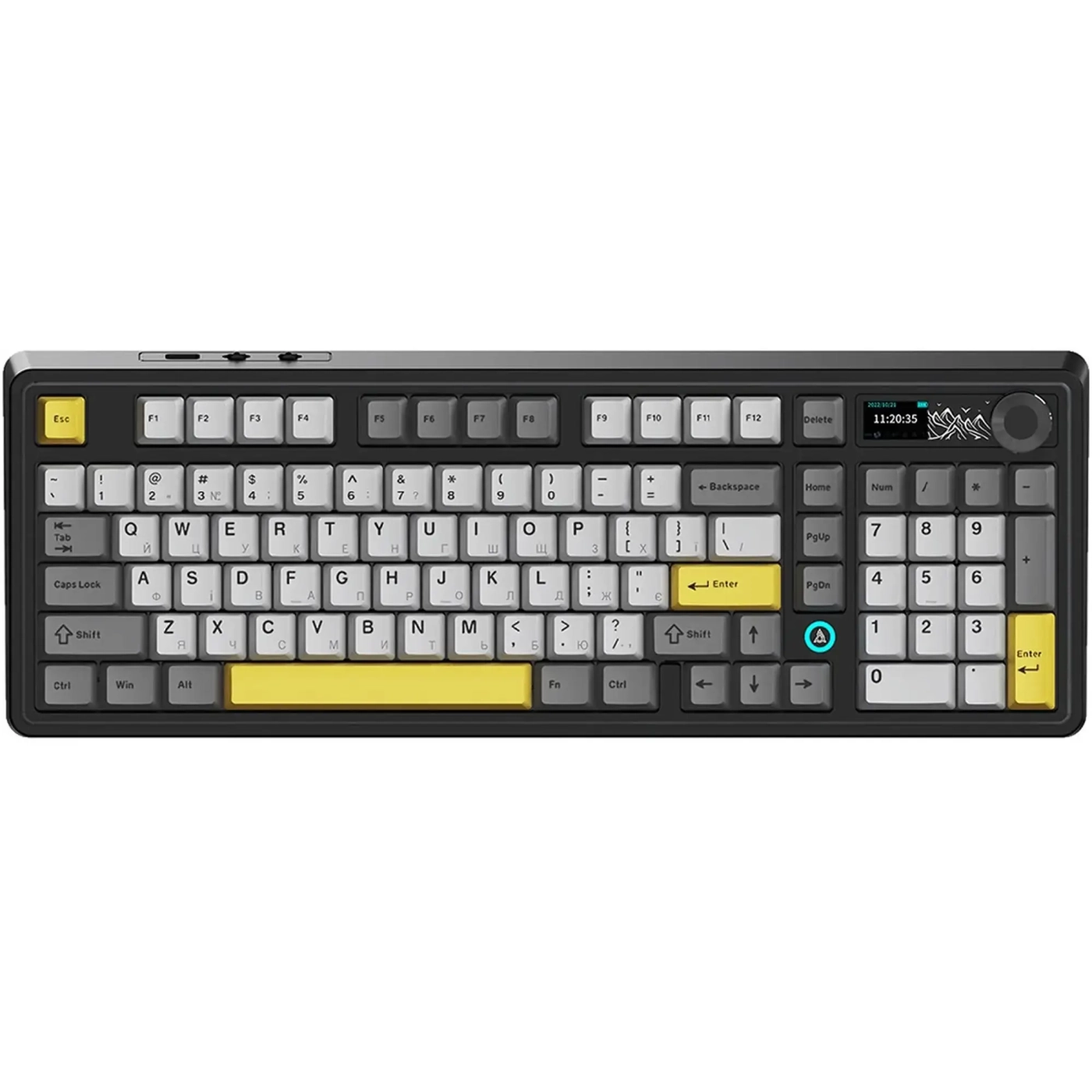 Купить Клавиатура Ajazz AK980 RGB Clear Sky Switch Wireless Black/Gray/Yellow (AK980-CS-BGY) - фото 1