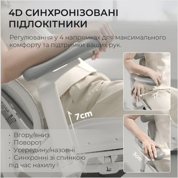 Купить Кресло офисное Sihoo DORO S100 Mesh White (S100-M302) - фото 12