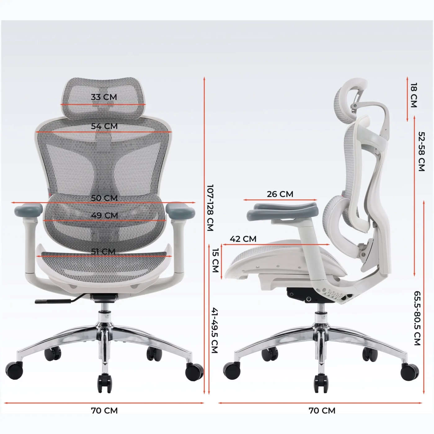 Купити Крісло офісне Sihoo DORO C300L Mesh White (DORO-C300L-A3-102) - фото 6