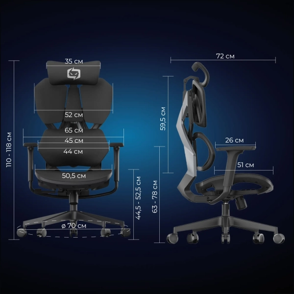 Купить Кресло для геймеров Sihoo Xallking X5C Mesh Black (X5C-301) - фото 17