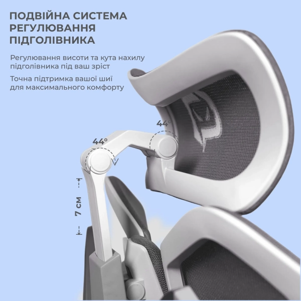 Купити Крісло офісне Sihoo Xallking X5C Mesh Grey (X5FC-N101) - фото 12