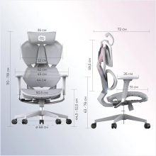Купити Крісло офісне Sihoo Xallking X5C Mesh Grey (X5FC-N101) - фото 17
