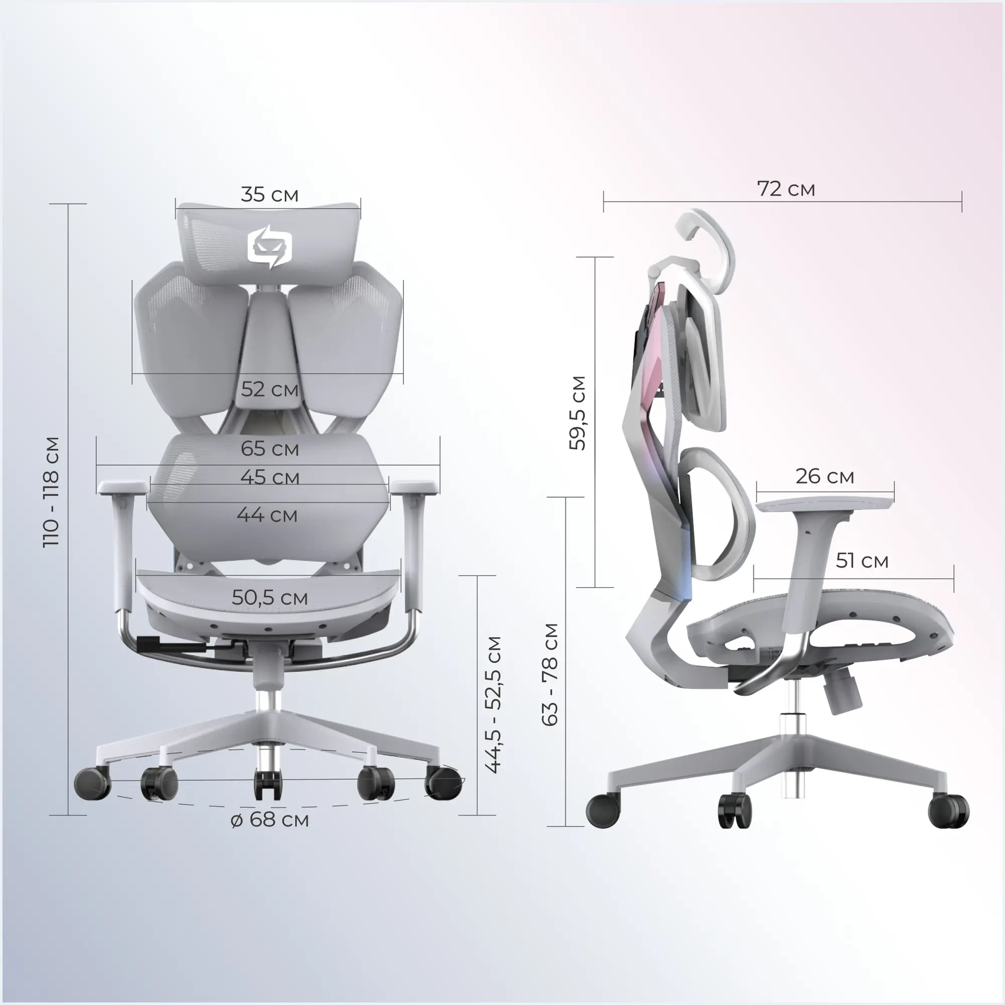 Купити Крісло офісне Sihoo Xallking X5C Mesh Grey (X5FC-N101) - фото 17