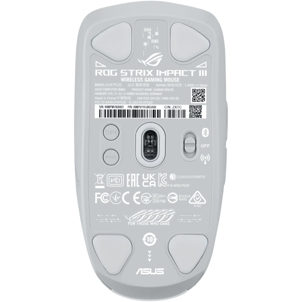 Купить Мышь ASUS ROG Strix Impact III Wireless RGB White (90MP03D0-BMUA10) - фото 5