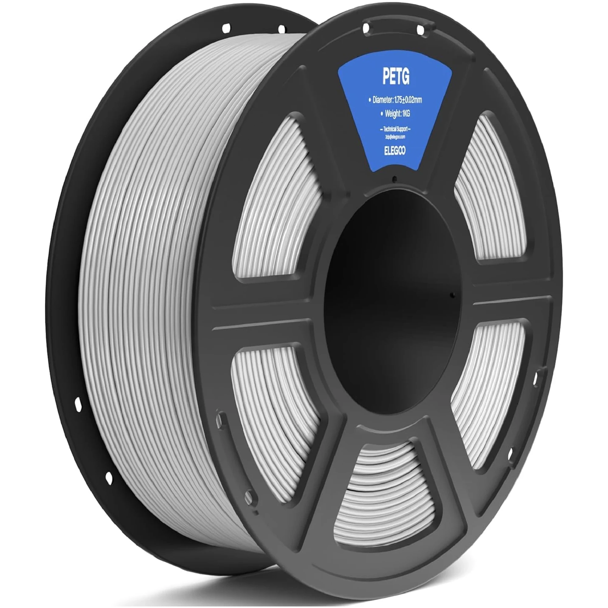 Купить PETG Filament (пластик) для 3D принтера ELEGOO 1кг, 1.75мм, серый (50.203.0391) - фото 1