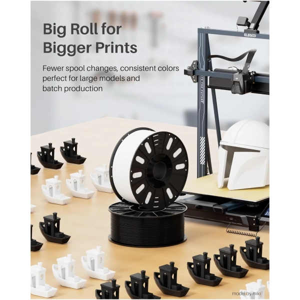 Купити PETG Filament (пластик) для 3D принтера ELEGOO 3кг, 1.75мм, чорний (50.203.0629) - фото 2