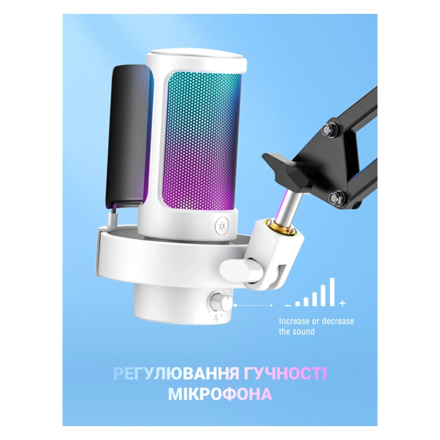 Купить Микрофон Fifine RGB Ampligame (A8W) - фото 7