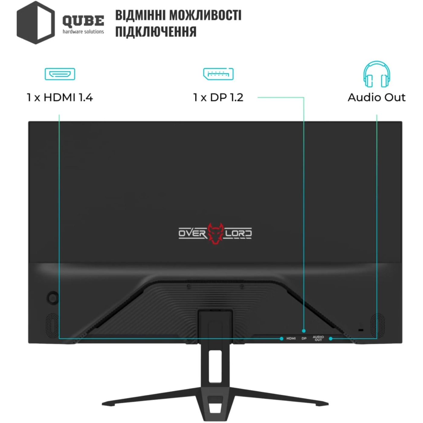 Купити Монітор 24" Qube Overlord G24F144S - фото 6