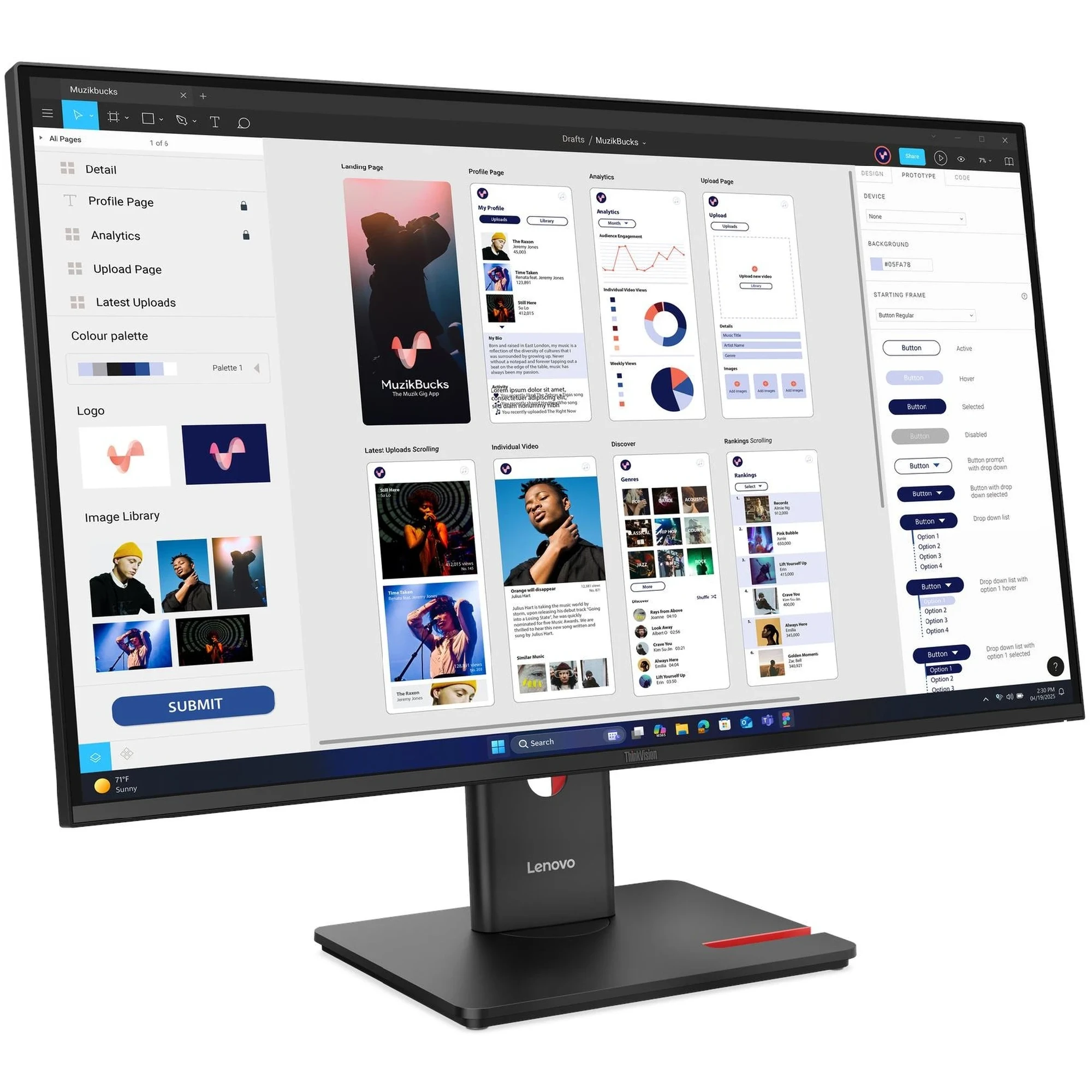 Купити Монітор 32" Lenovo ThinkVision T32ud-40 (64B0GAT1UA) - фото 2