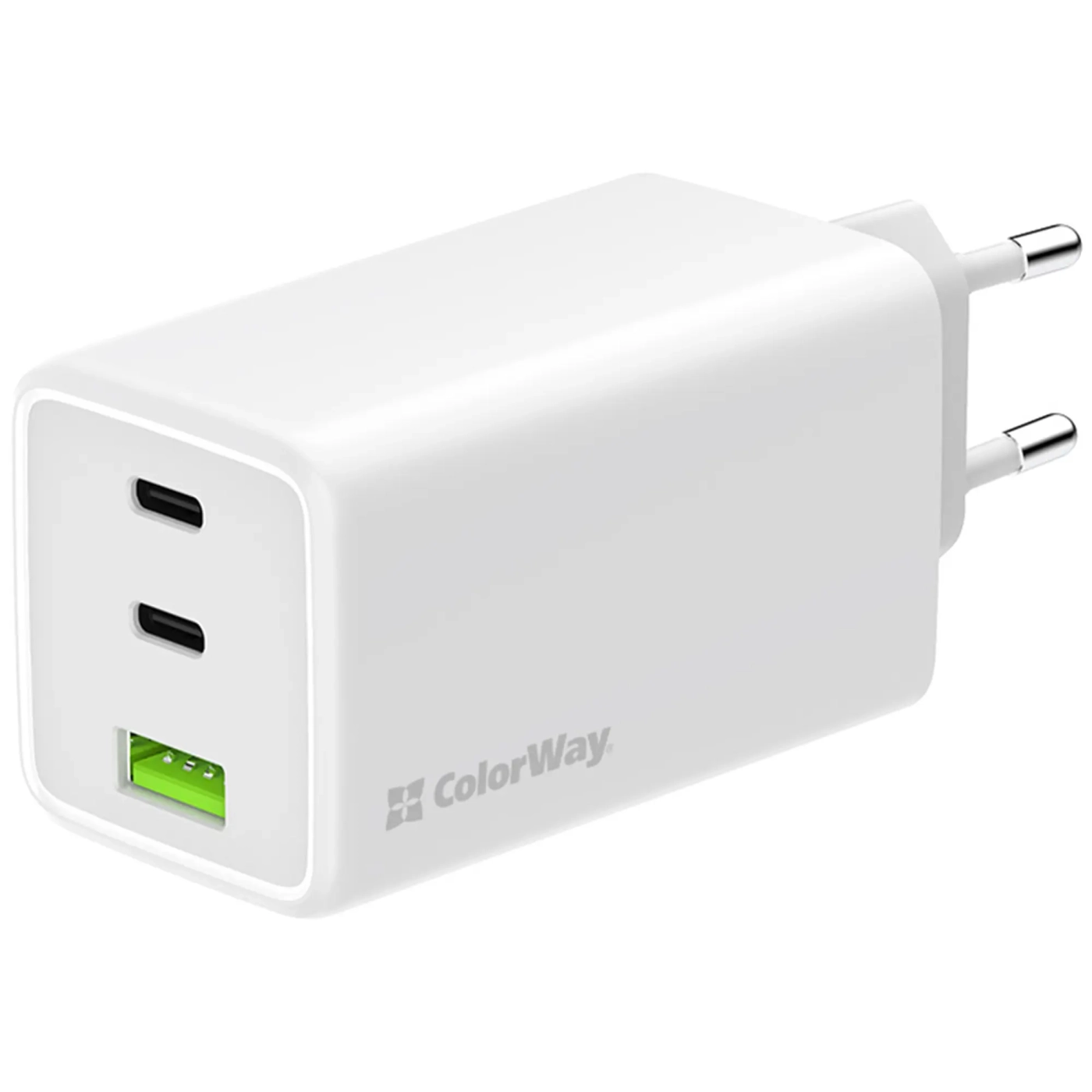Купити Зарядний пристрій ColorWay GaN Mini 100W 1xUSB-A, 2xUSB-C Fast Charging White (CW-CHS061PD-WT) - фото 1