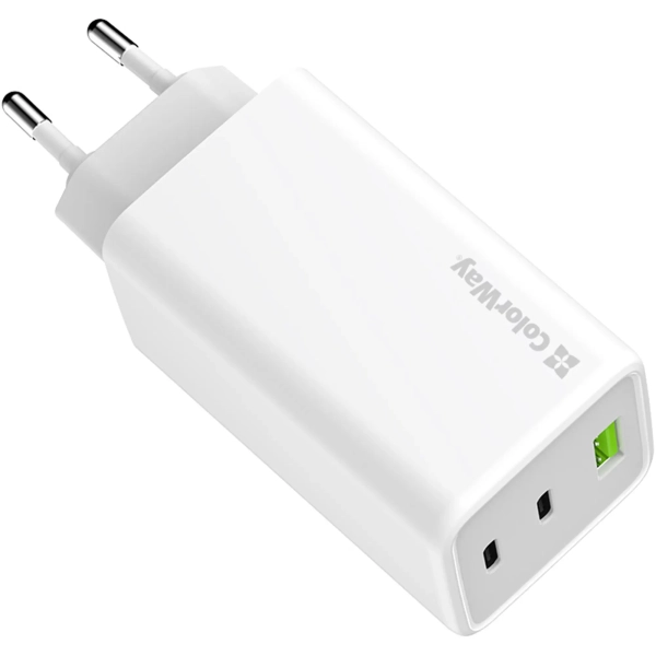 Купити Зарядний пристрій ColorWay GaN Mini 100W 1xUSB-A, 2xUSB-C Fast Charging White (CW-CHS061PD-WT) - фото 4