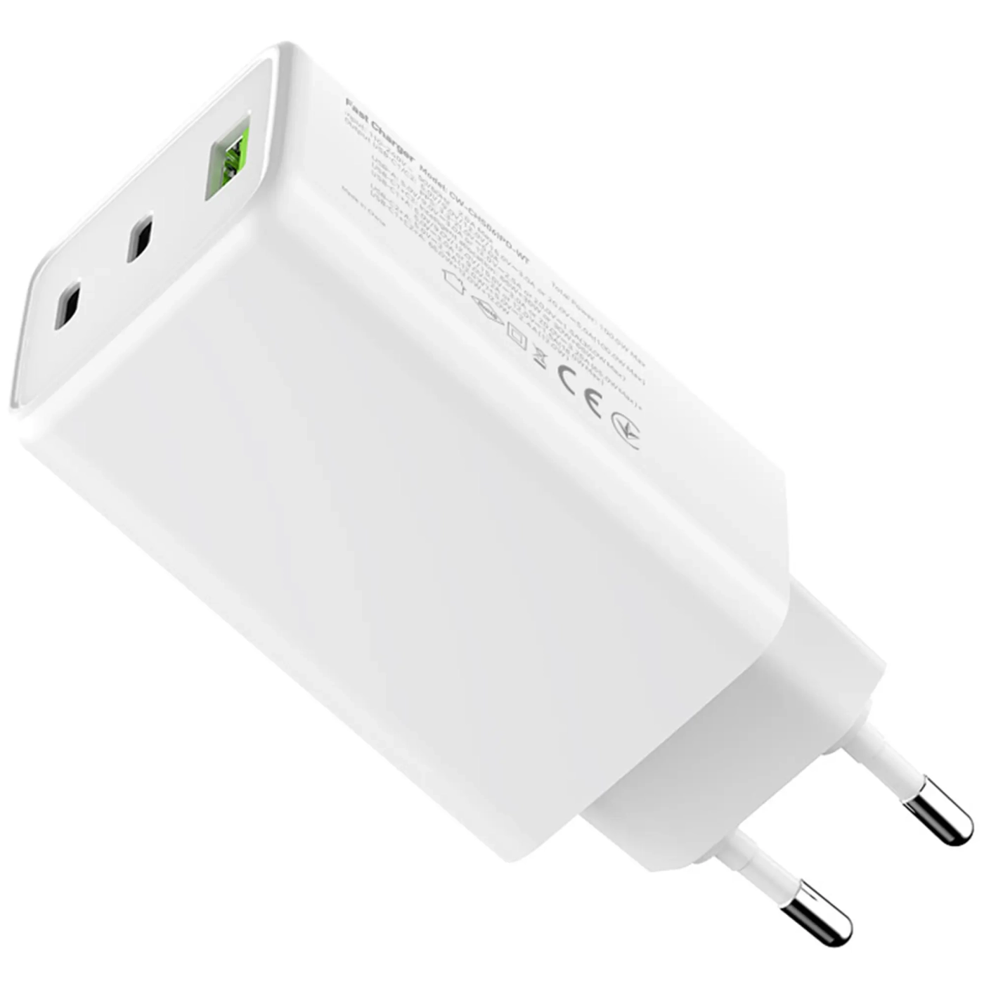 Купити Зарядний пристрій ColorWay GaN Mini 100W 1xUSB-A, 2xUSB-C Fast Charging White (CW-CHS061PD-WT) - фото 5