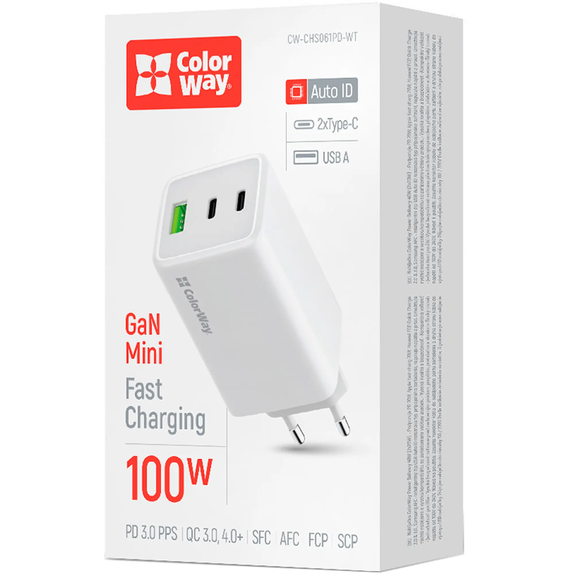 Купити Зарядний пристрій ColorWay GaN Mini 100W 1xUSB-A, 2xUSB-C Fast Charging White (CW-CHS061PD-WT) - фото 13