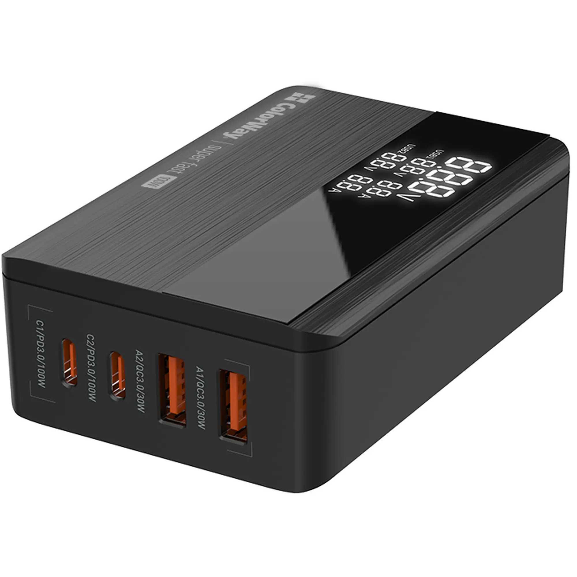 Купити Зарядний пристрій ColorWay Power Delivery GaN 2xUSB-C, 2xUSB-A, 100W Black (CW-CHS041PD-BK) - фото 5