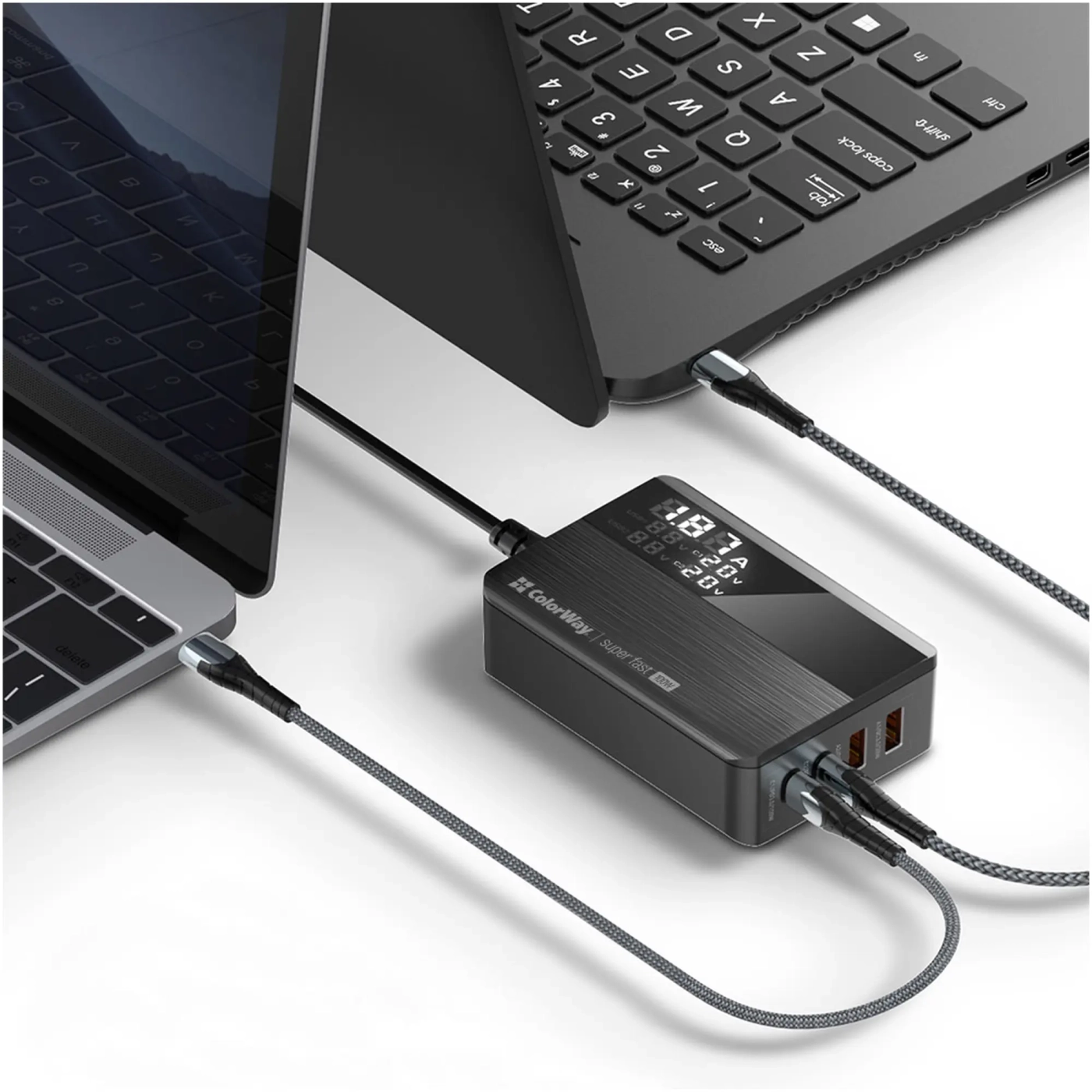 Купити Зарядний пристрій ColorWay Power Delivery GaN 2xUSB-C, 2xUSB-A, 100W Black (CW-CHS041PD-BK) - фото 10