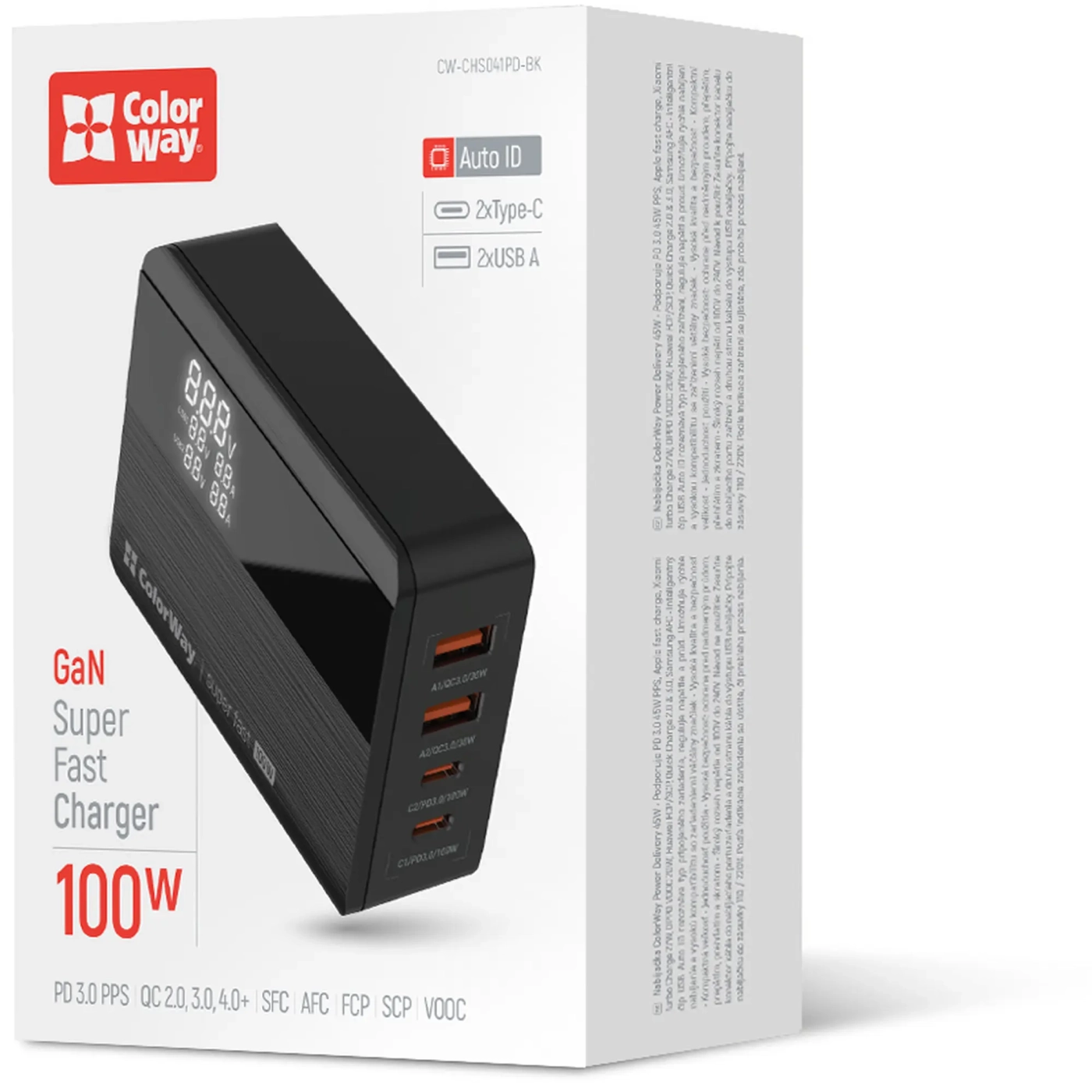 Купити Зарядний пристрій ColorWay Power Delivery GaN 2xUSB-C, 2xUSB-A, 100W Black (CW-CHS041PD-BK) - фото 12
