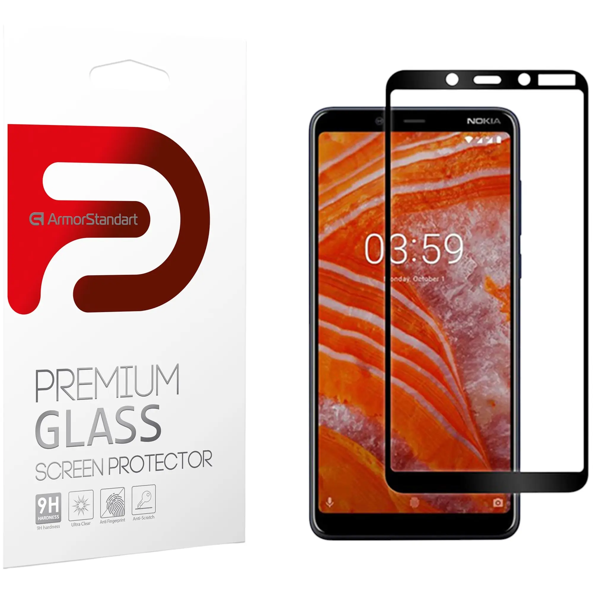 Купити Захисне скло ArmorStandart Full Glue для Nokia 1 Plus Black (ARM55441-GFG-BK) - фото 1
