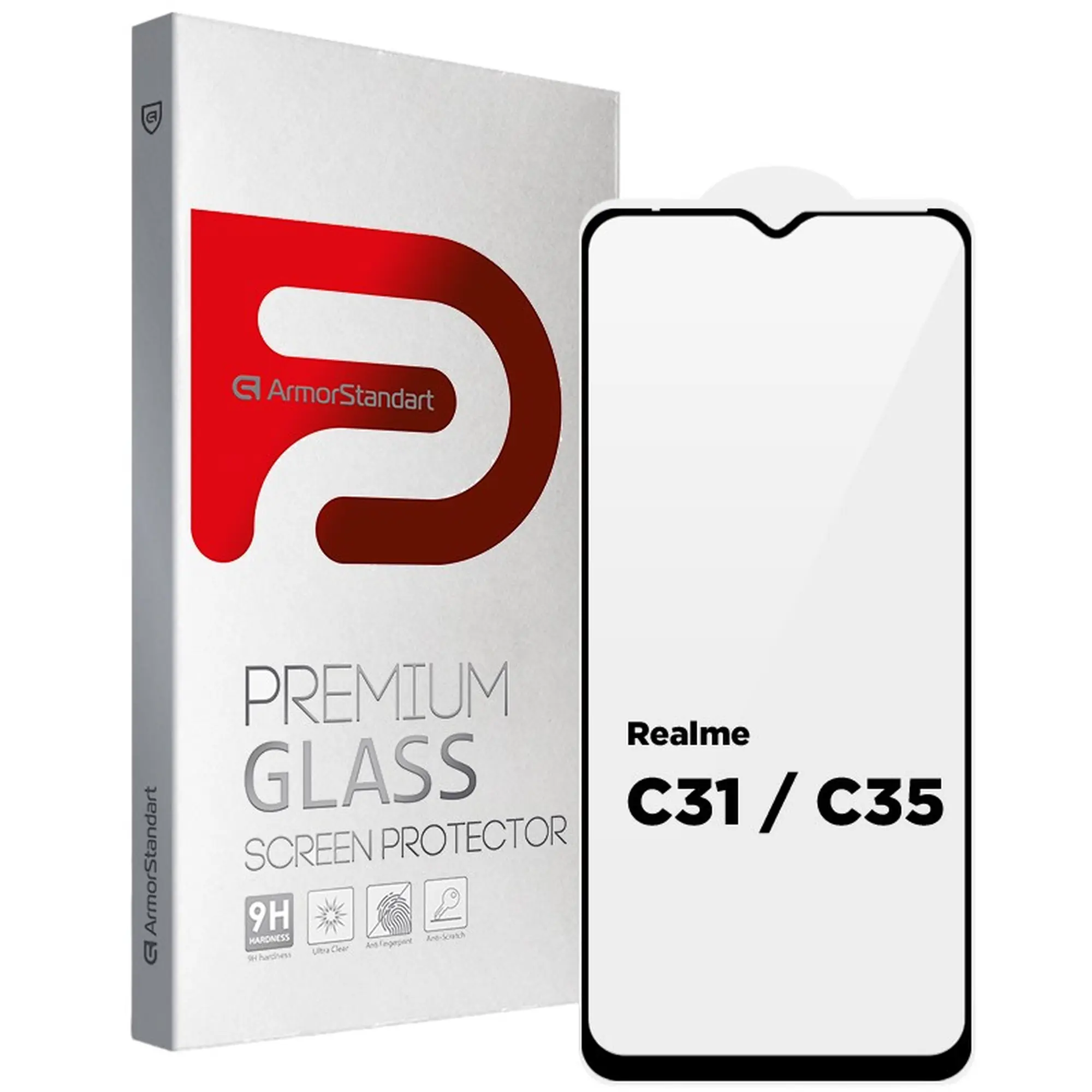 Купить Защитное стекло ArmorStandart Full Glue для Realme C31 / C35 Black (ARM62692) - фото 1