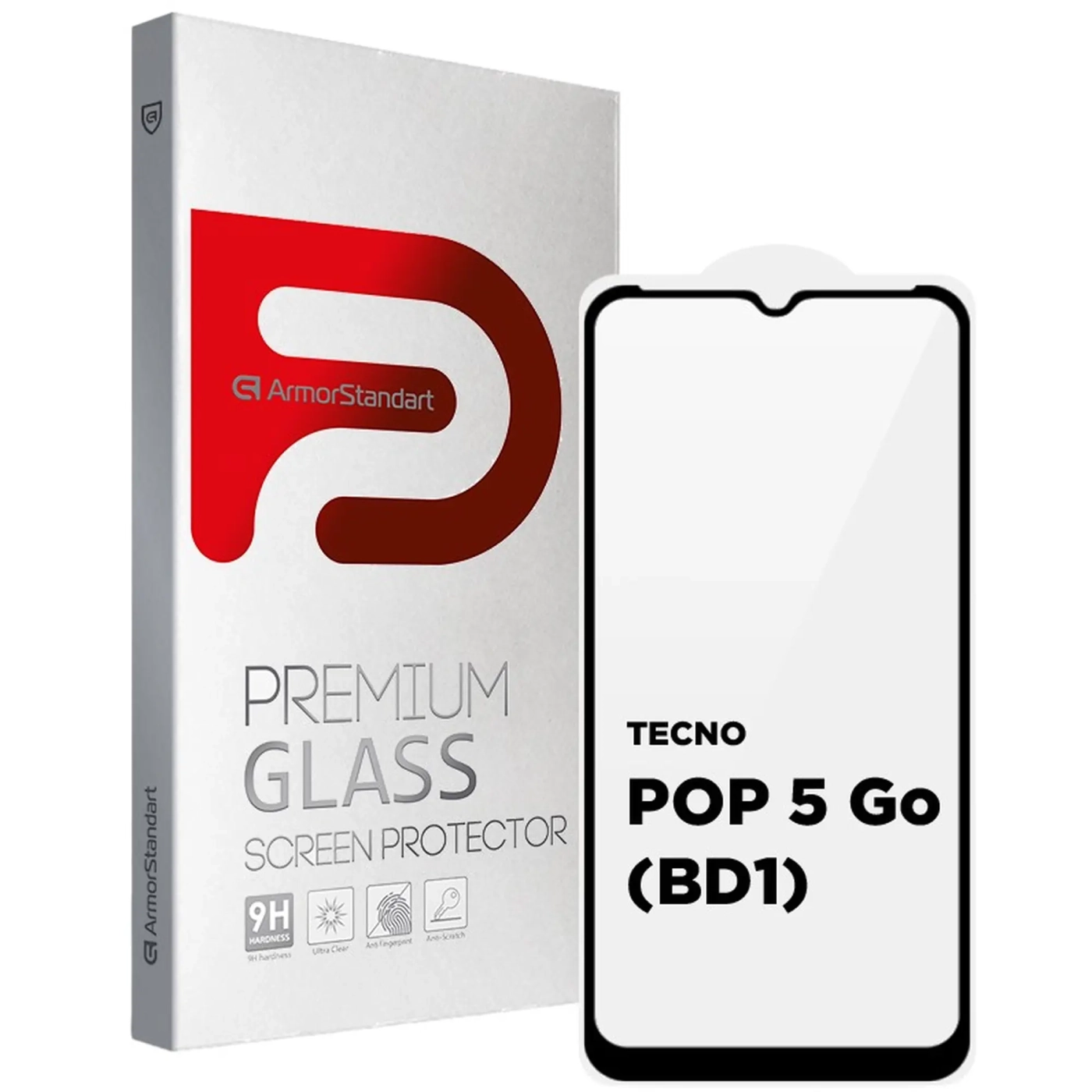 Купити Захисне скло ArmorStandart Full Glue для Tecno POP 5 Go (BD1) Black (ARM65314) - фото 1