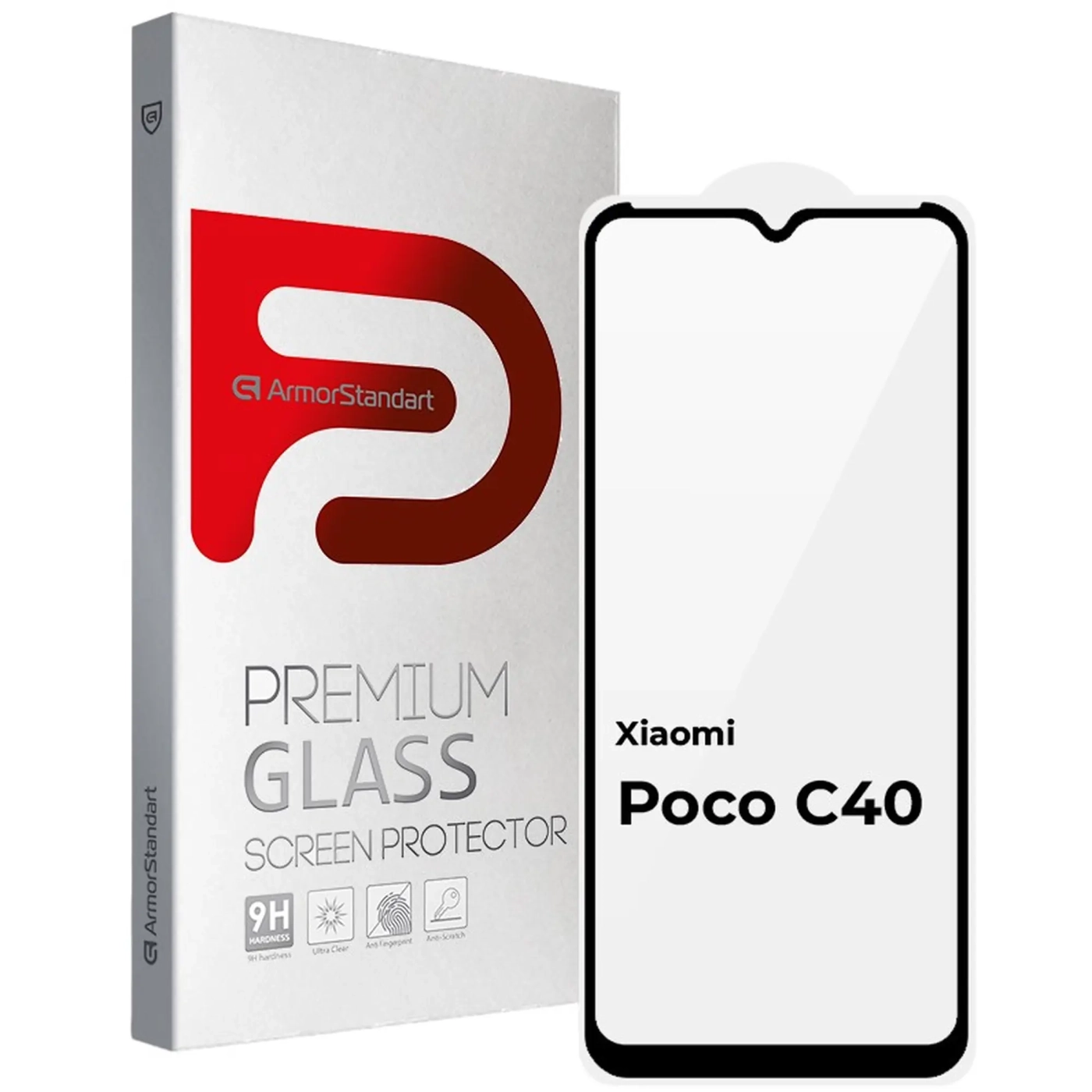 Купить Защитное стекло ArmorStandart Full Glue для Xiaomi Poco C40 Black (ARM62954) - фото 1