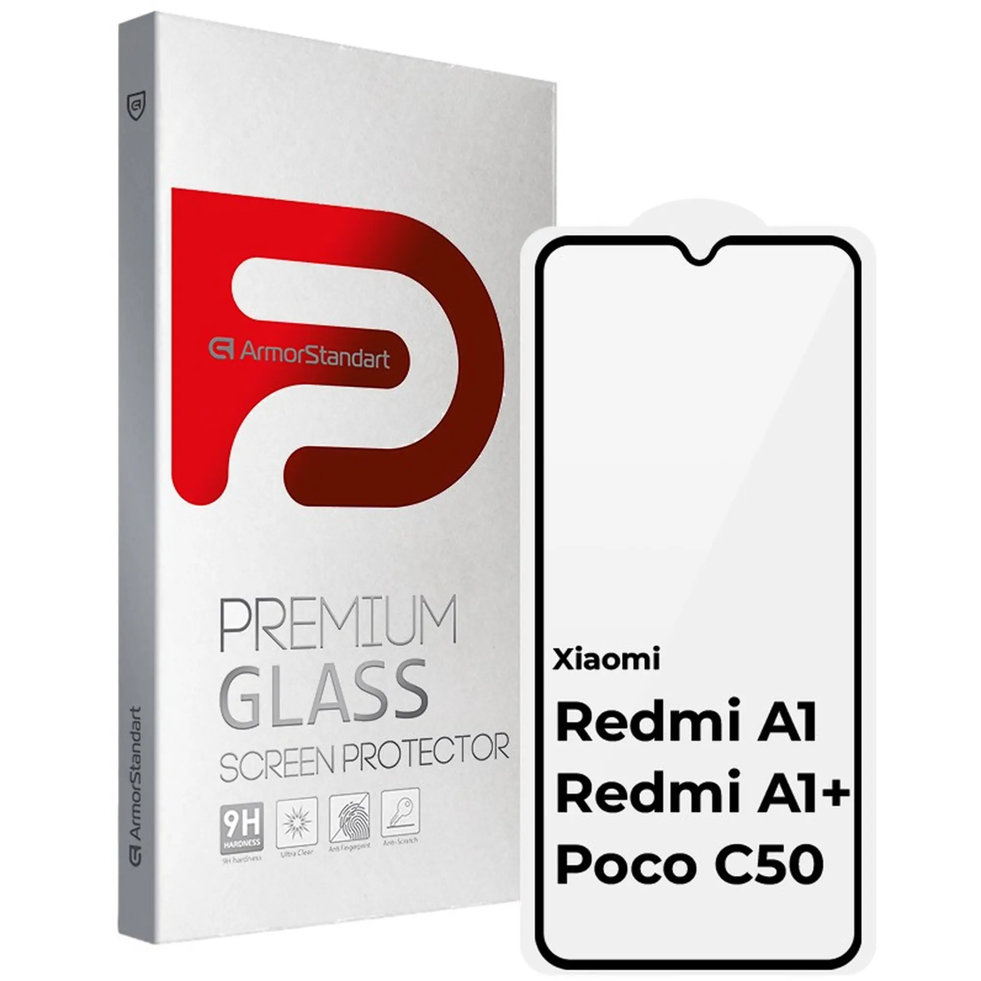 Купить Защитное стекло ArmorStandart Full Glue для Xiaomi Redmi A1 / A1+ / Poco C50 Black (ARM62819) - фото 1