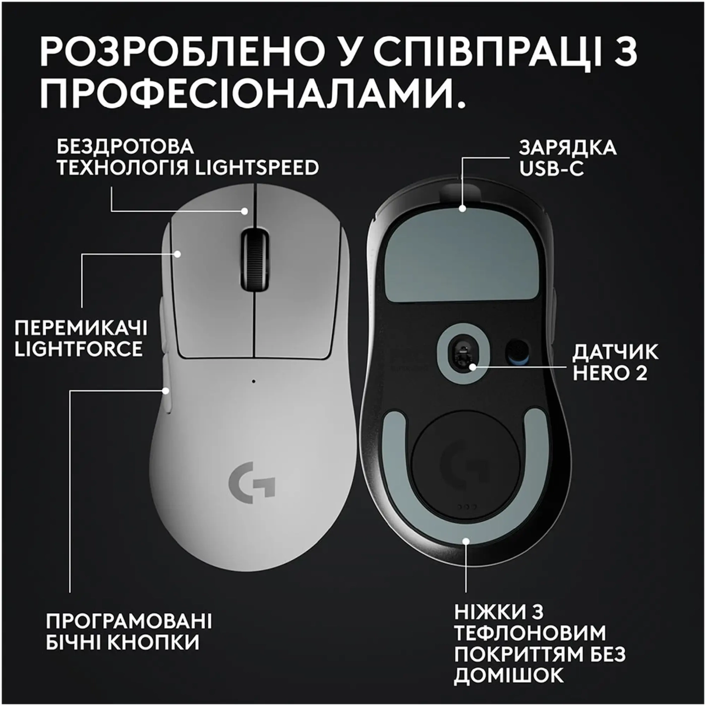 Купить Мышь Logitech G Pro X Superlight 2 Dex Lightspeed Wireless White (910-007365) - фото 6