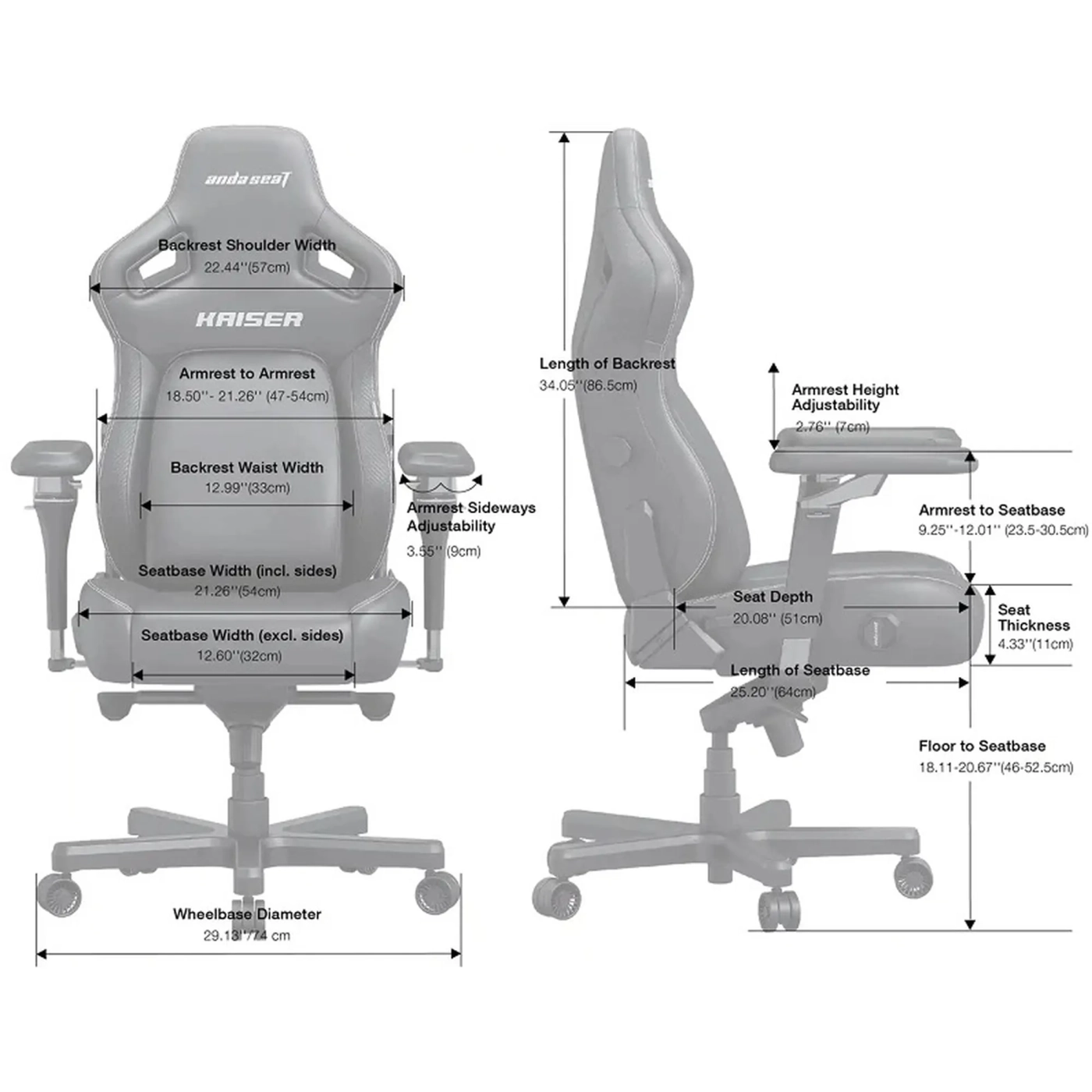 Купити Крісло для геймерів Anda Seat Kaiser 4 V2 XL Black PVC (AD12YDDC-XLL-20-B-PV/C-03) - фото 9