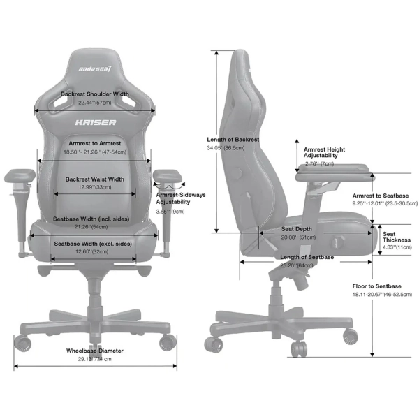 Купити Крісло для геймерів Anda Seat Kaiser 4 V2 XL Black PVC (AD12YDDC-XLL-20-B-PV/C-03) - фото 9