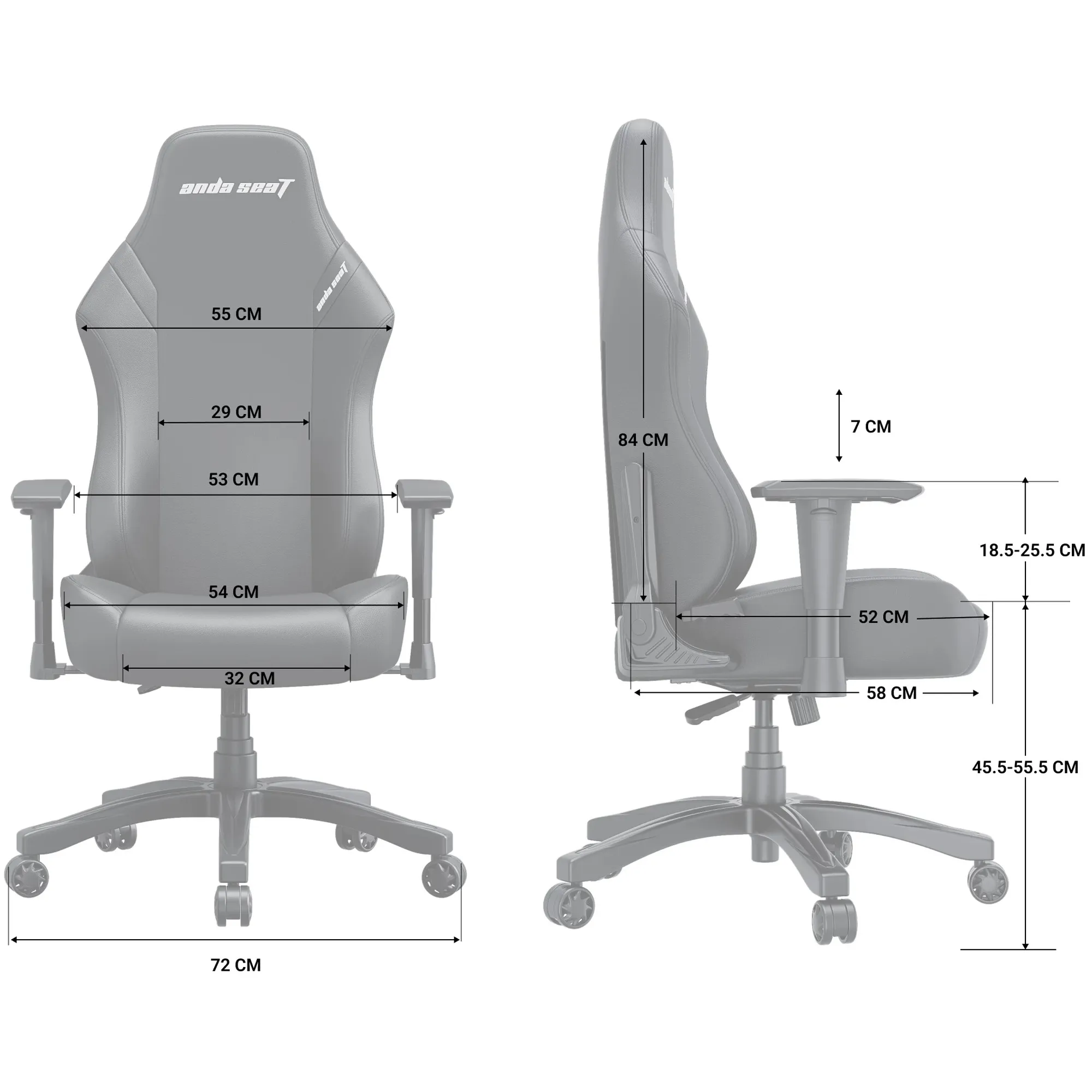 Купить Кресло для геймеров Anda Seat Luna L Dark Gray Fabric (AD18-44-GB-F) - фото 10