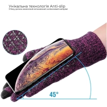 Купити Рукавички для сенсорних екранів Armorstandart Melange Purple/Black size L (ARM59868) - фото 2