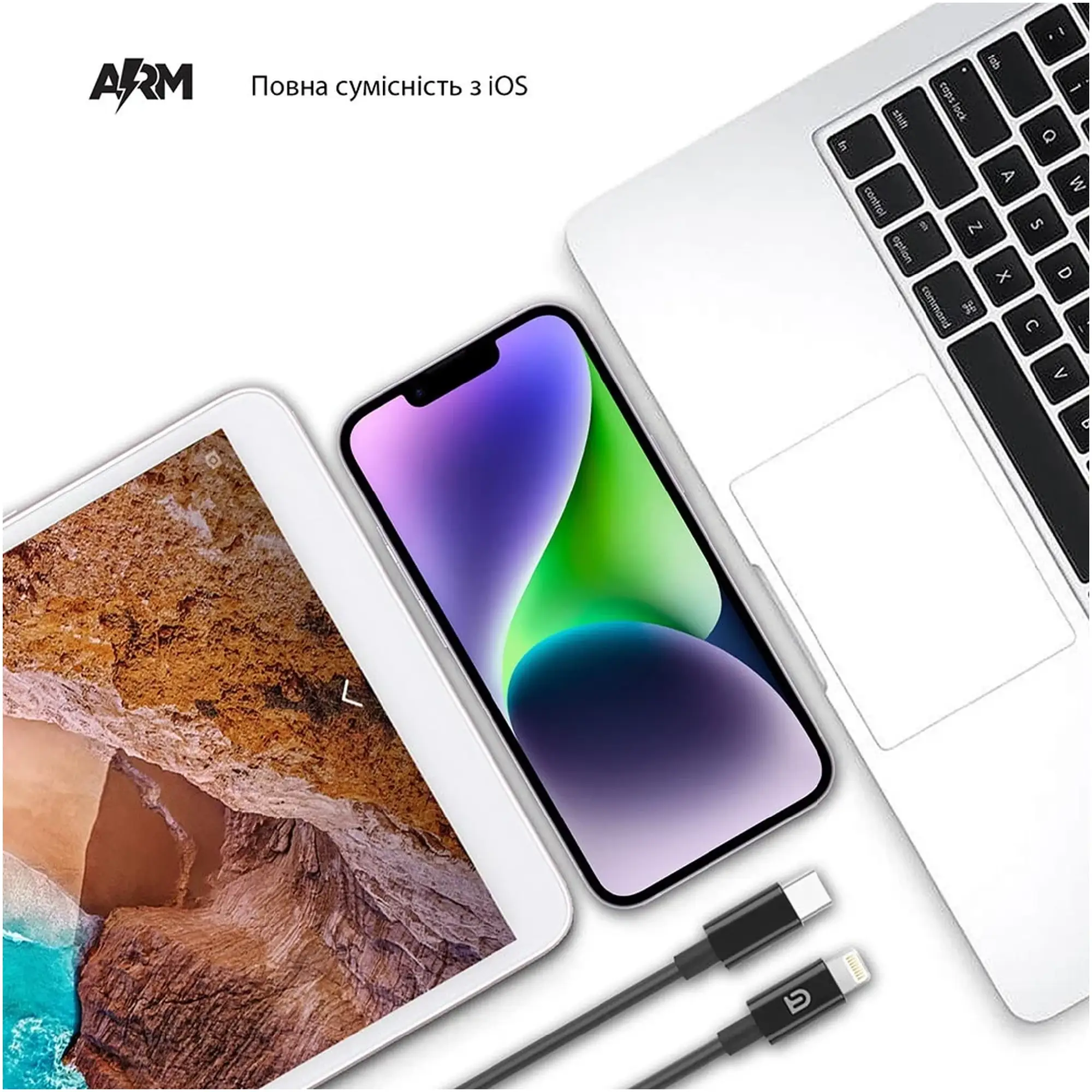 Купити Кабель ArmorStandart AMQGJ2BL Lightning to USB-C Cable 1.2m black (ARM64374) - фото 4