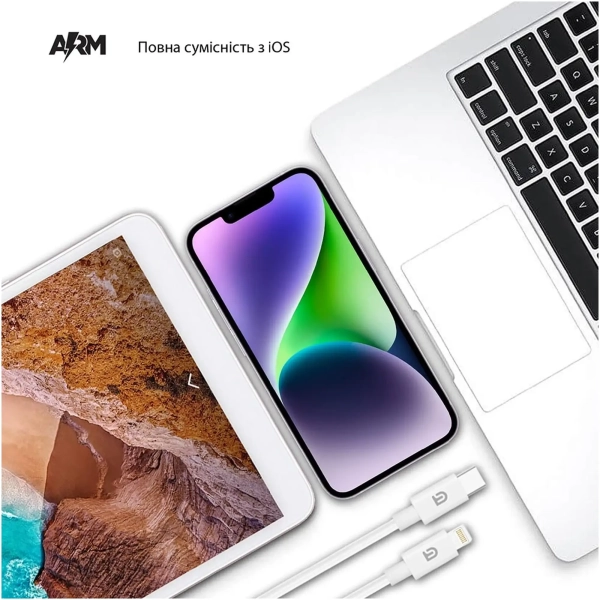 Купить Кабель ArmorStandart AMQGJ2L Lightning to USB-C Cable 1.2m white (ARM64296) - фото 2