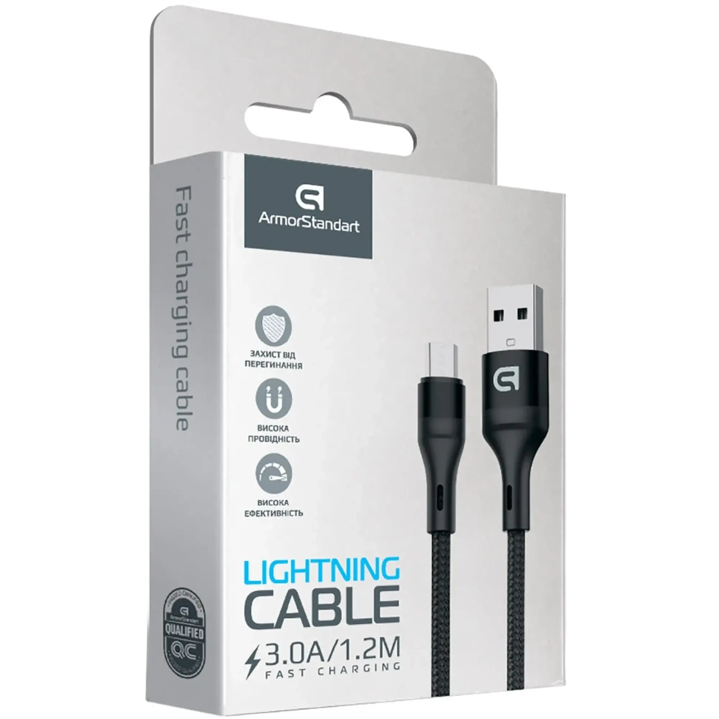 Купити Кабель ArmorStandart AR87 USB to Lightning 3A 1.2m Black (ARM64037) - фото 2
