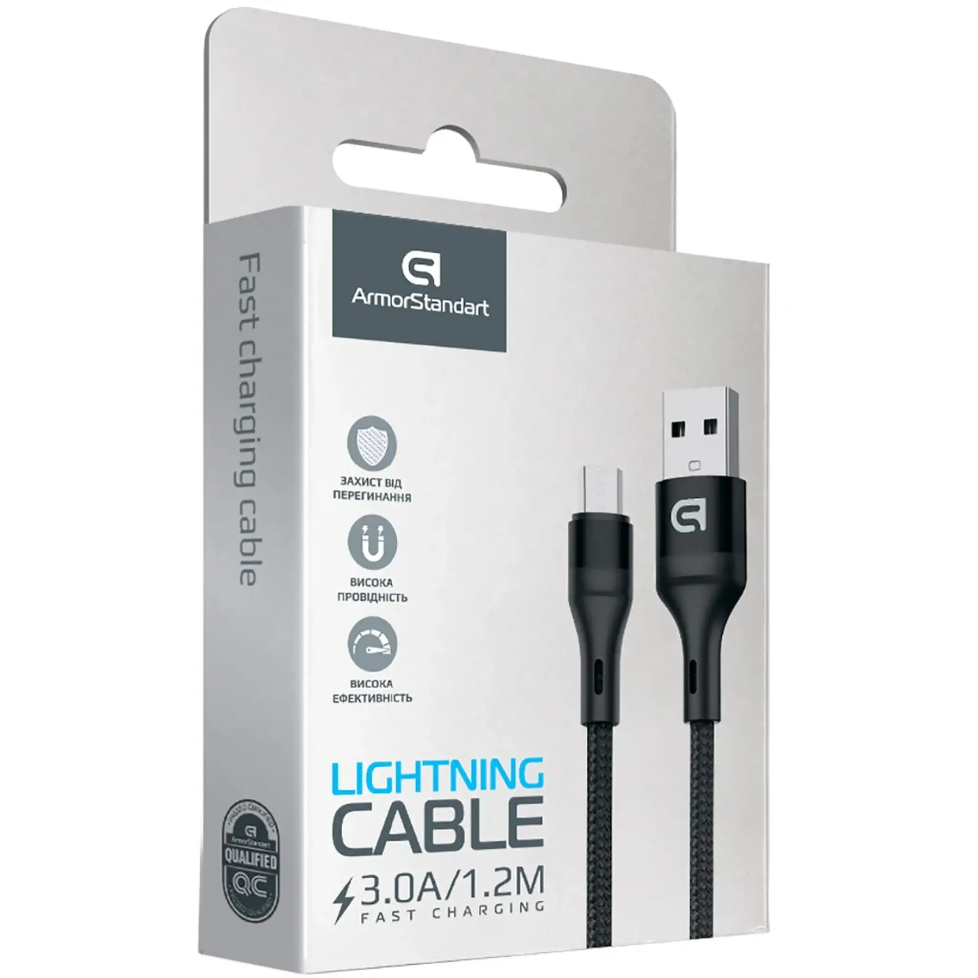 Купити Кабель ArmorStandart AR87 USB to Lightning 3A 1.2m Black (ARM64037) - фото 2