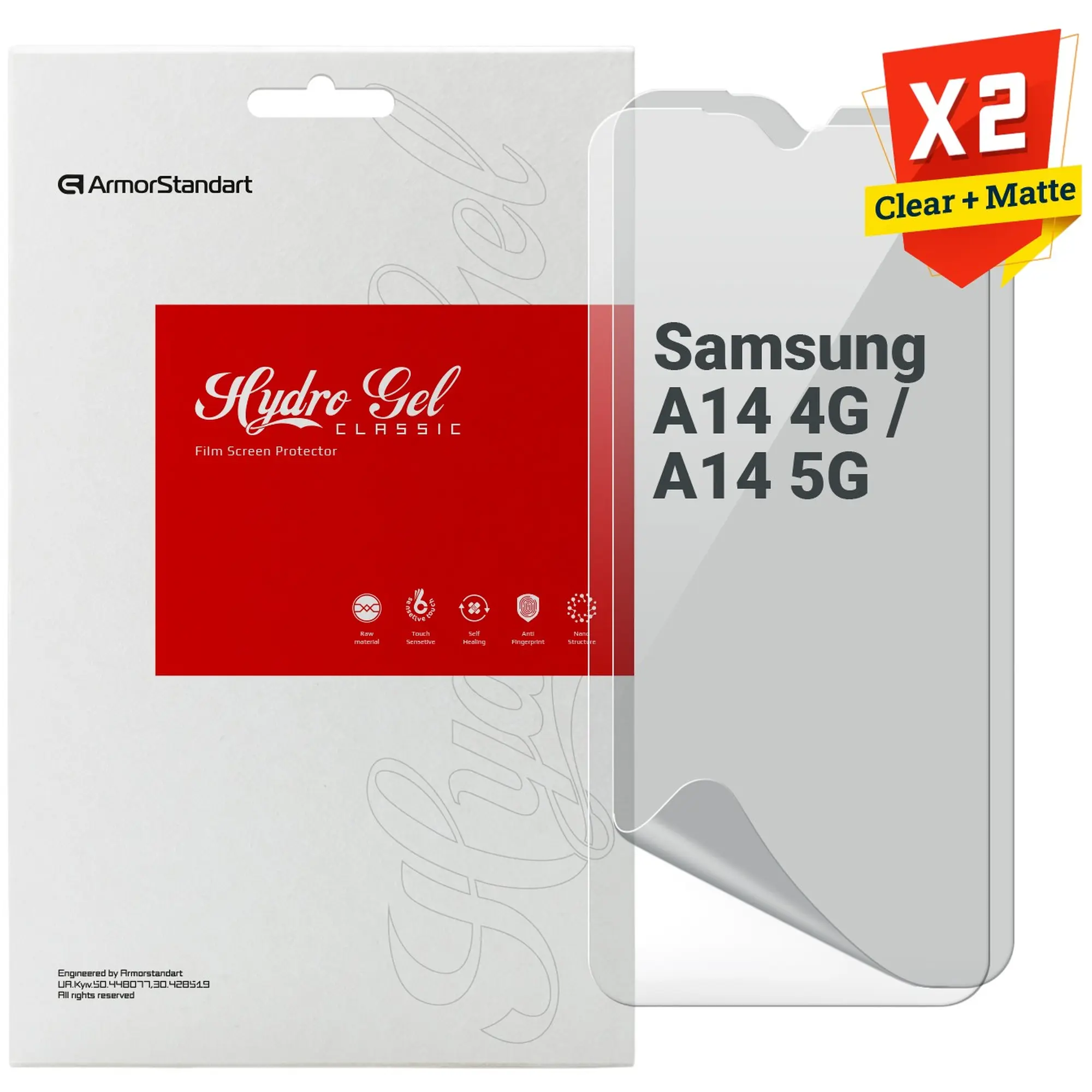 Купить Набор гидрогелевых пленок ArmorStandart Clear + Matte для Samsung A14 4G / A14 5G (ARM66857) - фото 1