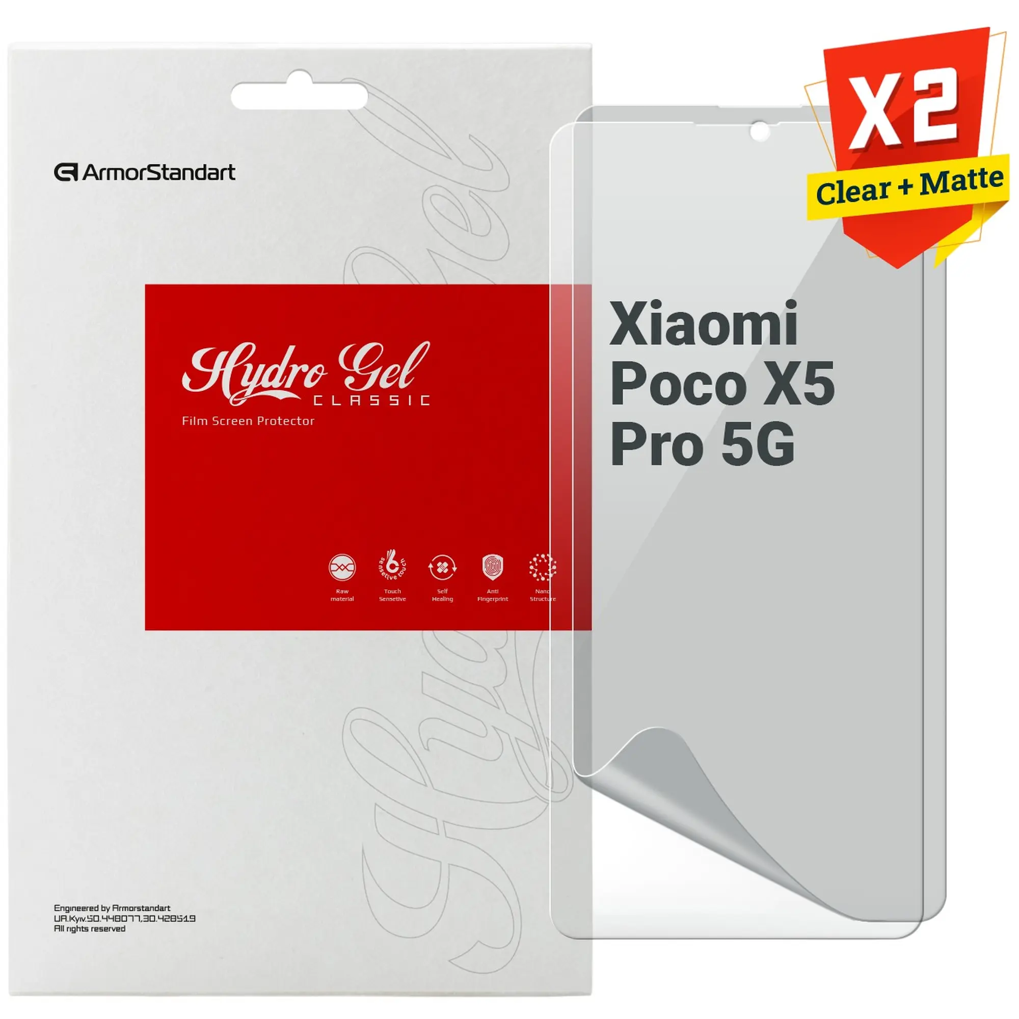 Купить Набор гидрогелевых пленок ArmorStandart Clear + Matte для Xiaomi Poco X5 Pro 5G (ARM66869) - фото 1