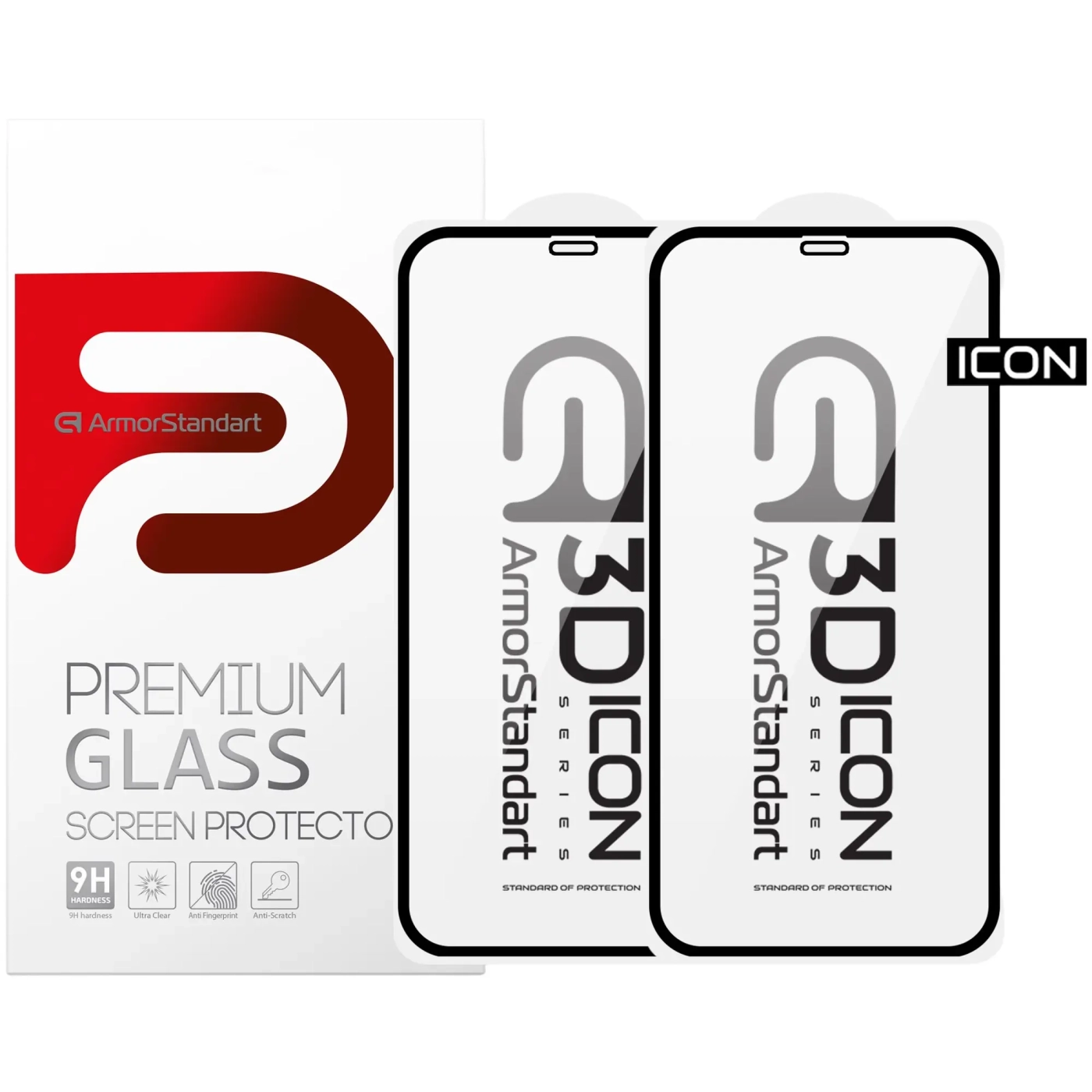 Купить Защитное стекло ArmorStandart Icon 3D для iPhone 11Pro/XS/X Black 2шт (ARM56213-GI3D-BK) - фото 1