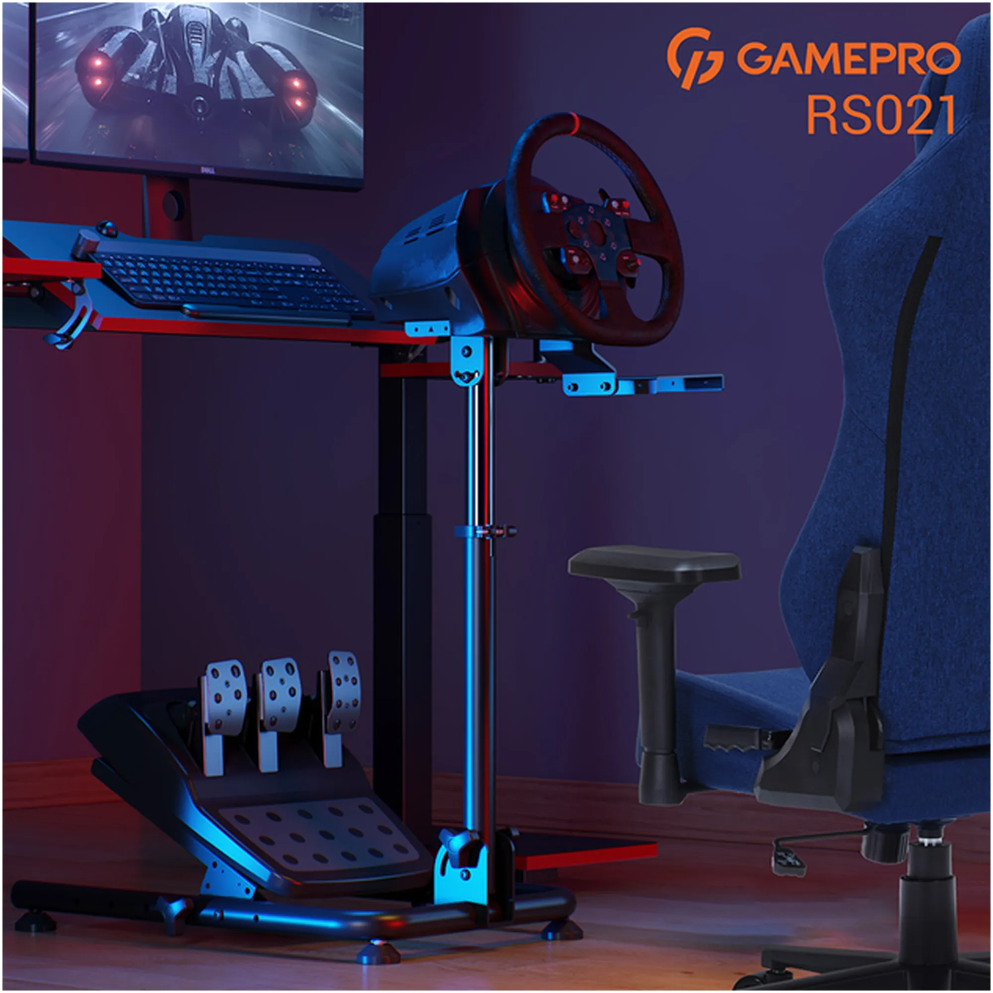Купить Стенд для крепления руля, коробки передач и педалей GamePro RS021 Black - фото 16