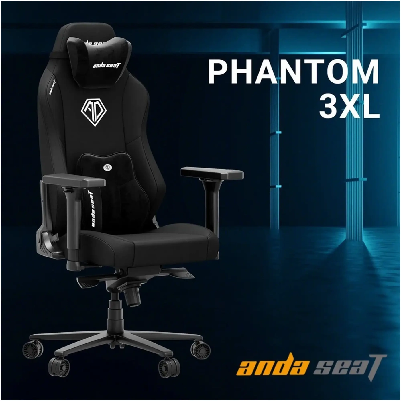 Купити Крісло для геймерів Anda Seat Phantom 3 XL Black Fabric (AD18XL-52-B-F-B01) - фото 9