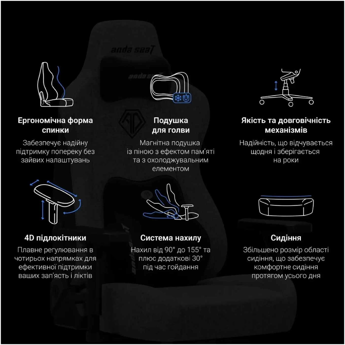 Купить Кресло для геймеров Anda Seat Kaiser 3E XL Maroon PVC (AD23YC-XL-09-A-PV/C-A01) - фото 18