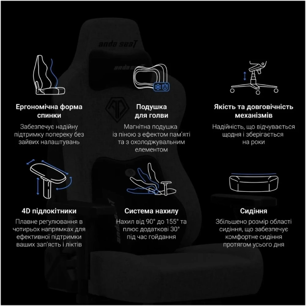 Купить Кресло для геймеров Anda Seat Kaiser 3E XL Maroon PVC (AD23YC-XL-09-A-PV/C-A01) - фото 18