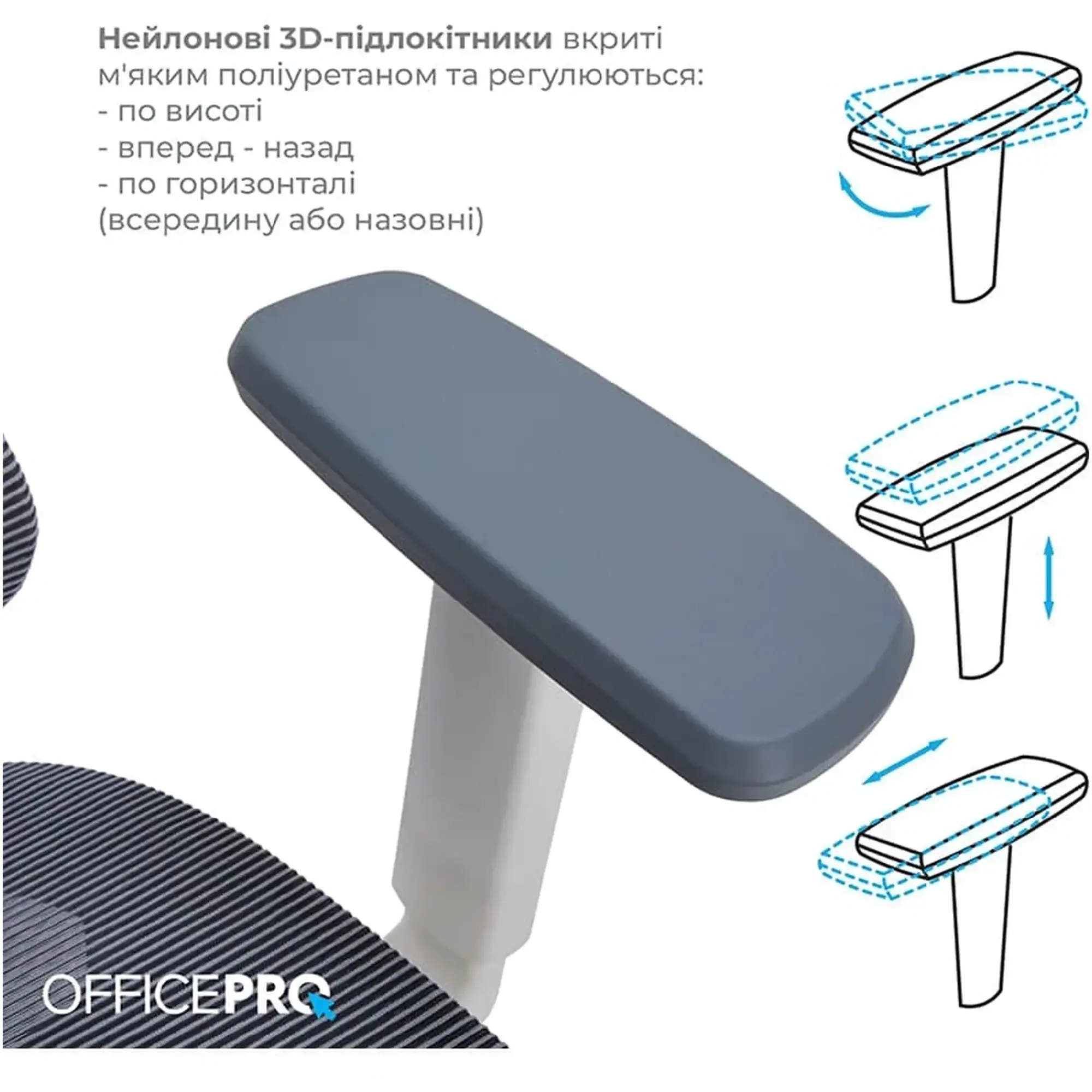 Купити Крісло офісне Officepro Atlas OC630-W-DG-DG White/Dark Gray - фото 13