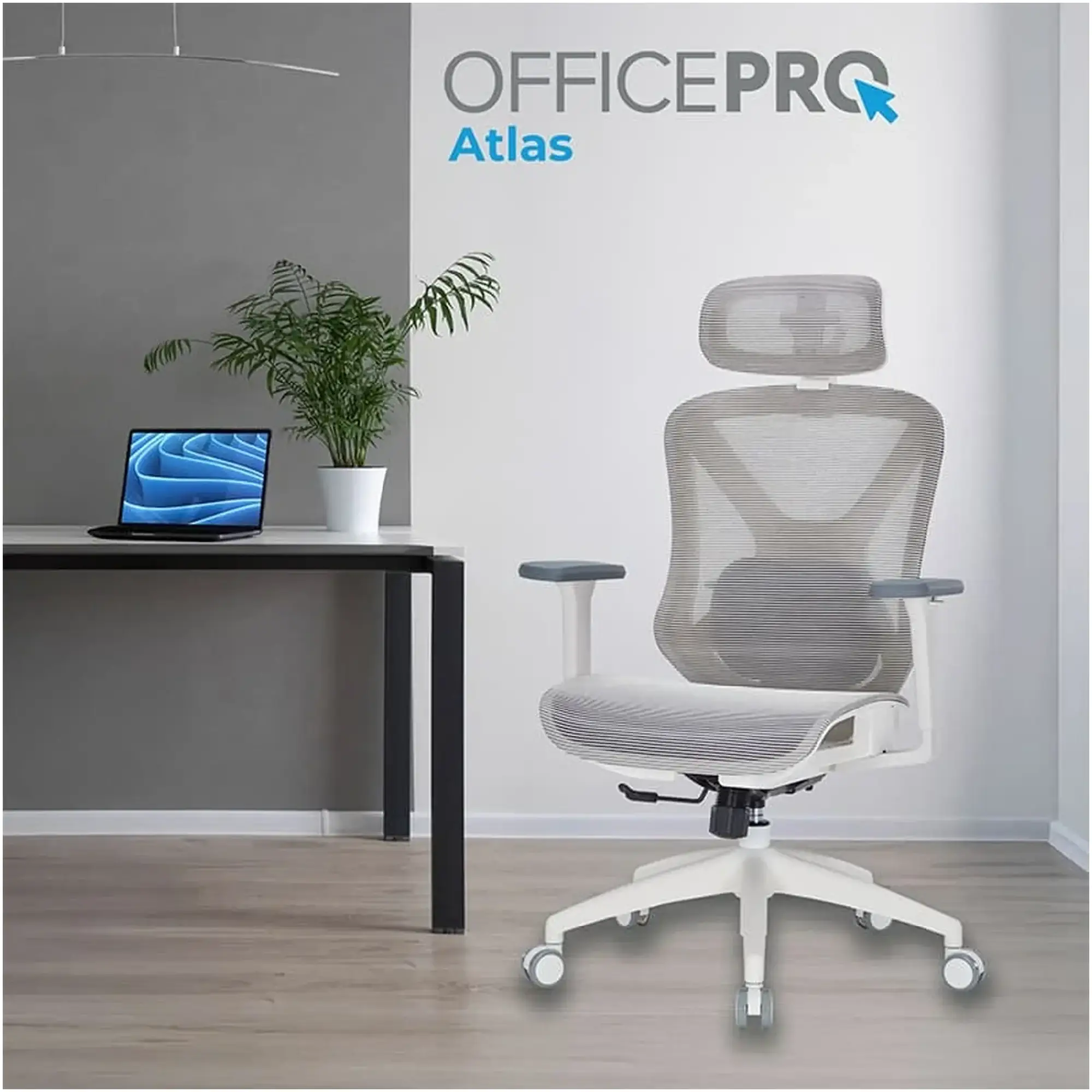 Купить Кресло офисное Officepro Atlas OC630-W-LG-LG White/Light Gray - фото 7