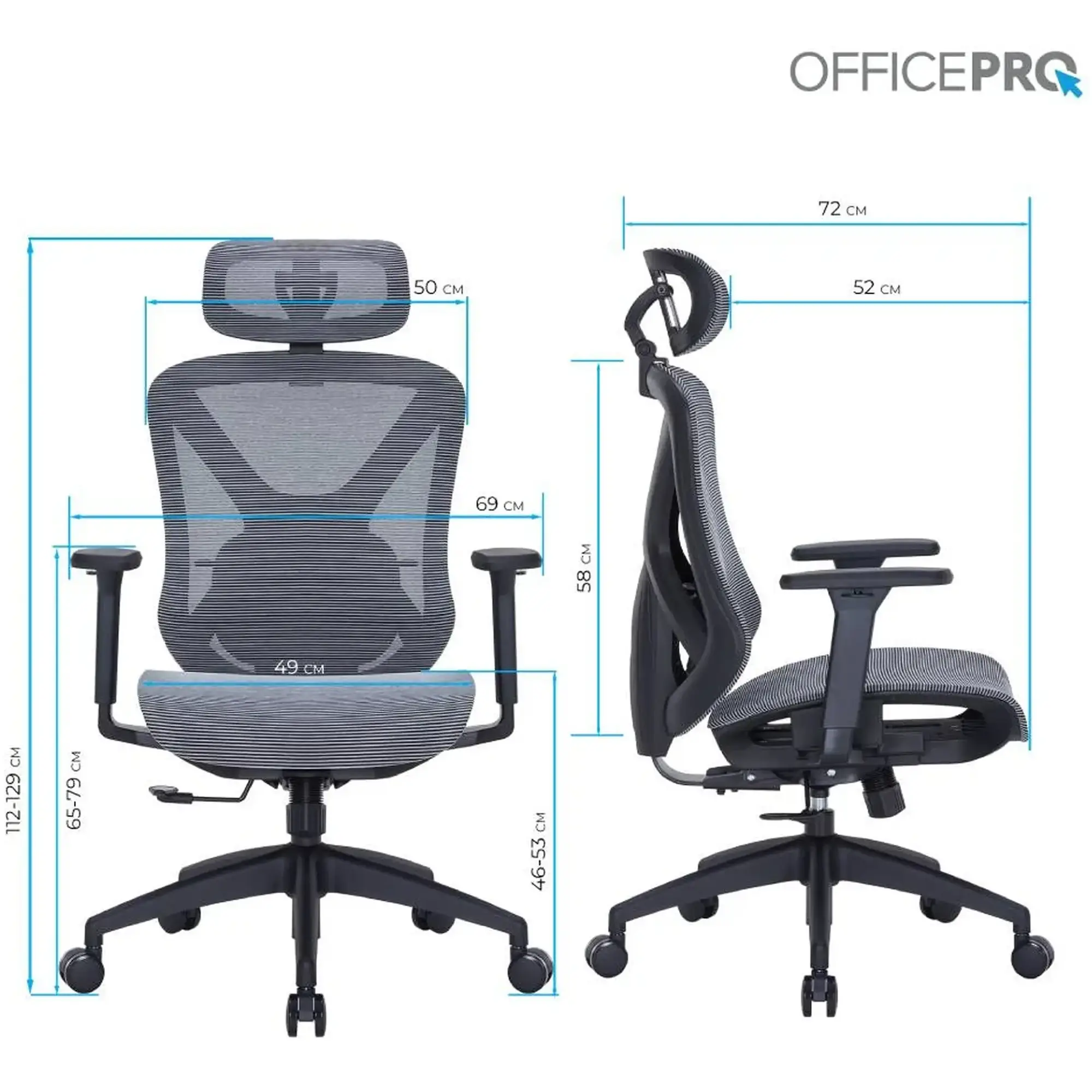 Купить Кресло офисное Officepro AtlasOC630-B-DG-DG Black/Dark Gray - фото 16