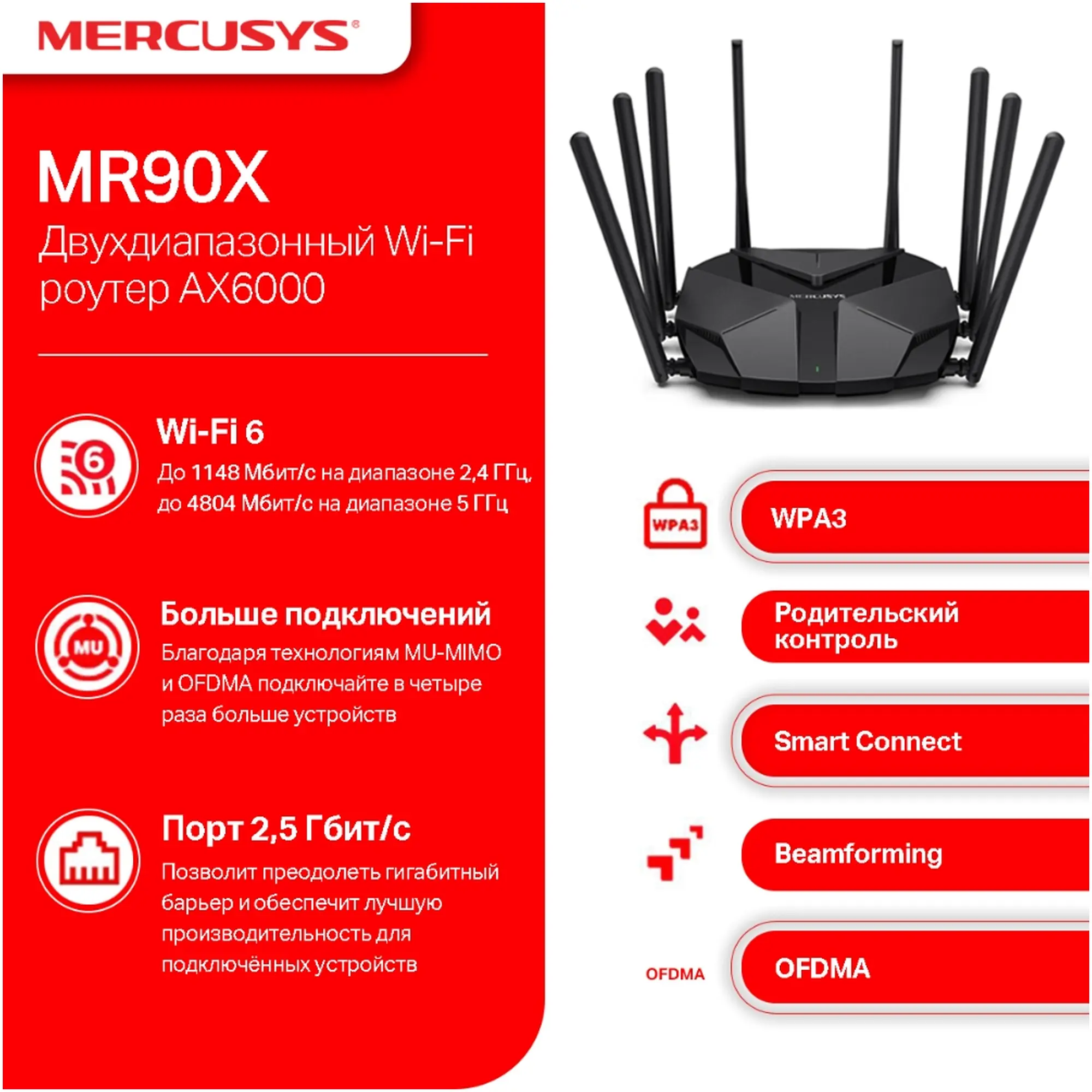 Купити Маршрутизатор Mercusys MR90X - фото 4