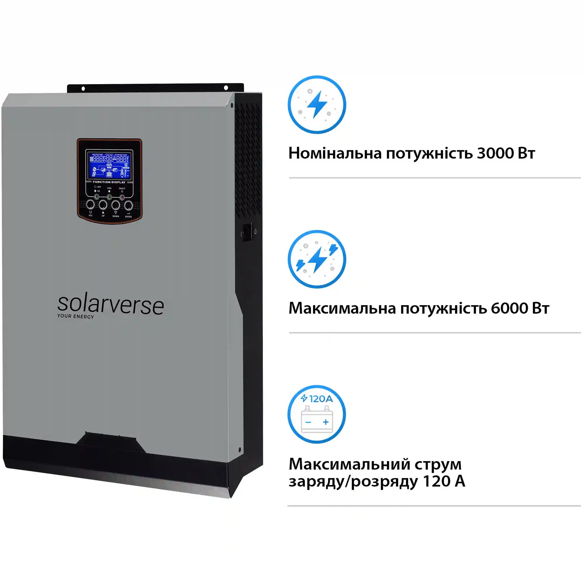 Купить Система хранения энергии Solarverse SV3024A-1GS5.12K-LFP 3kW 5.12kWh 1BAT LiFePO4 6500 циклов - фото 3