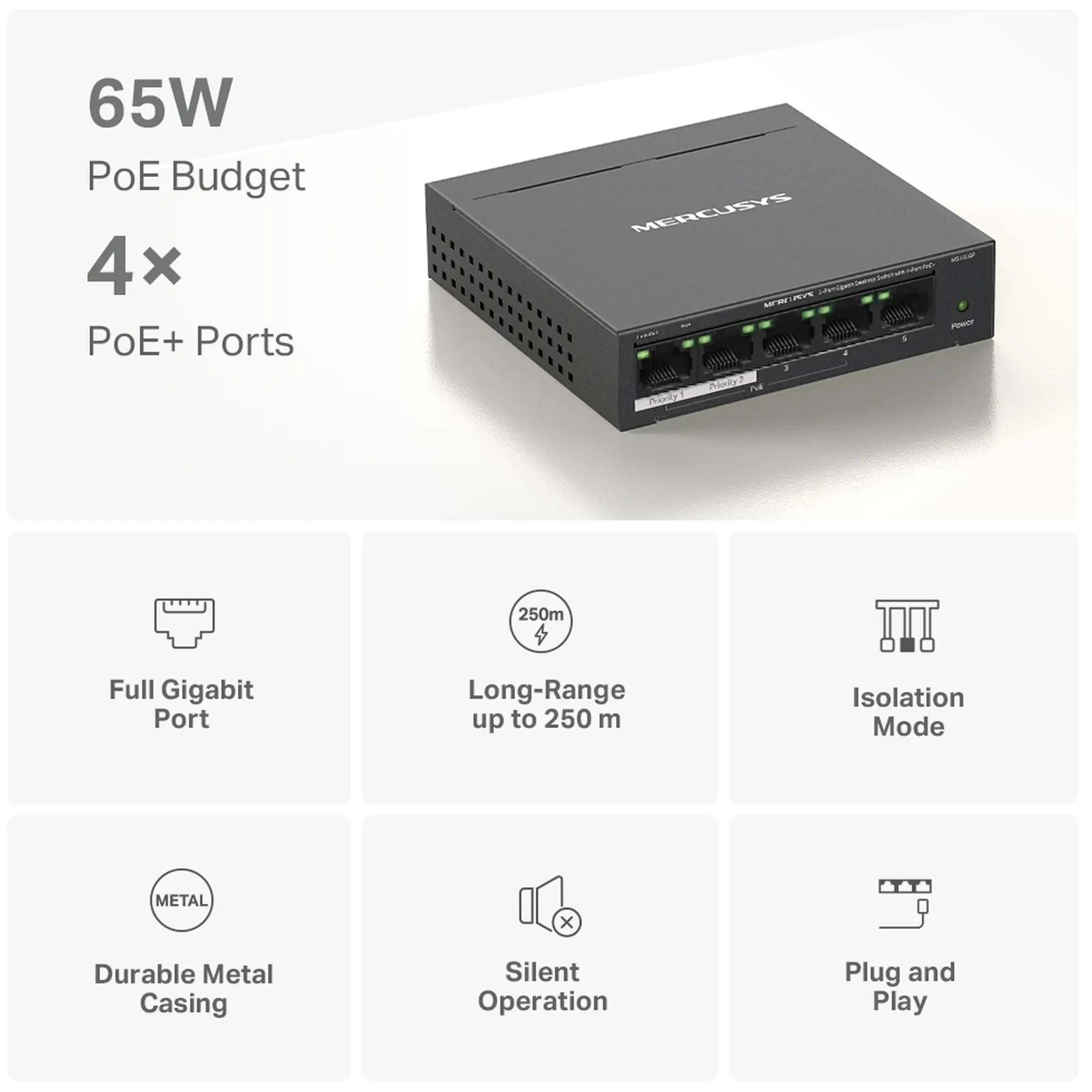 Купити Комутатор Mercusys MS105GP - фото 4