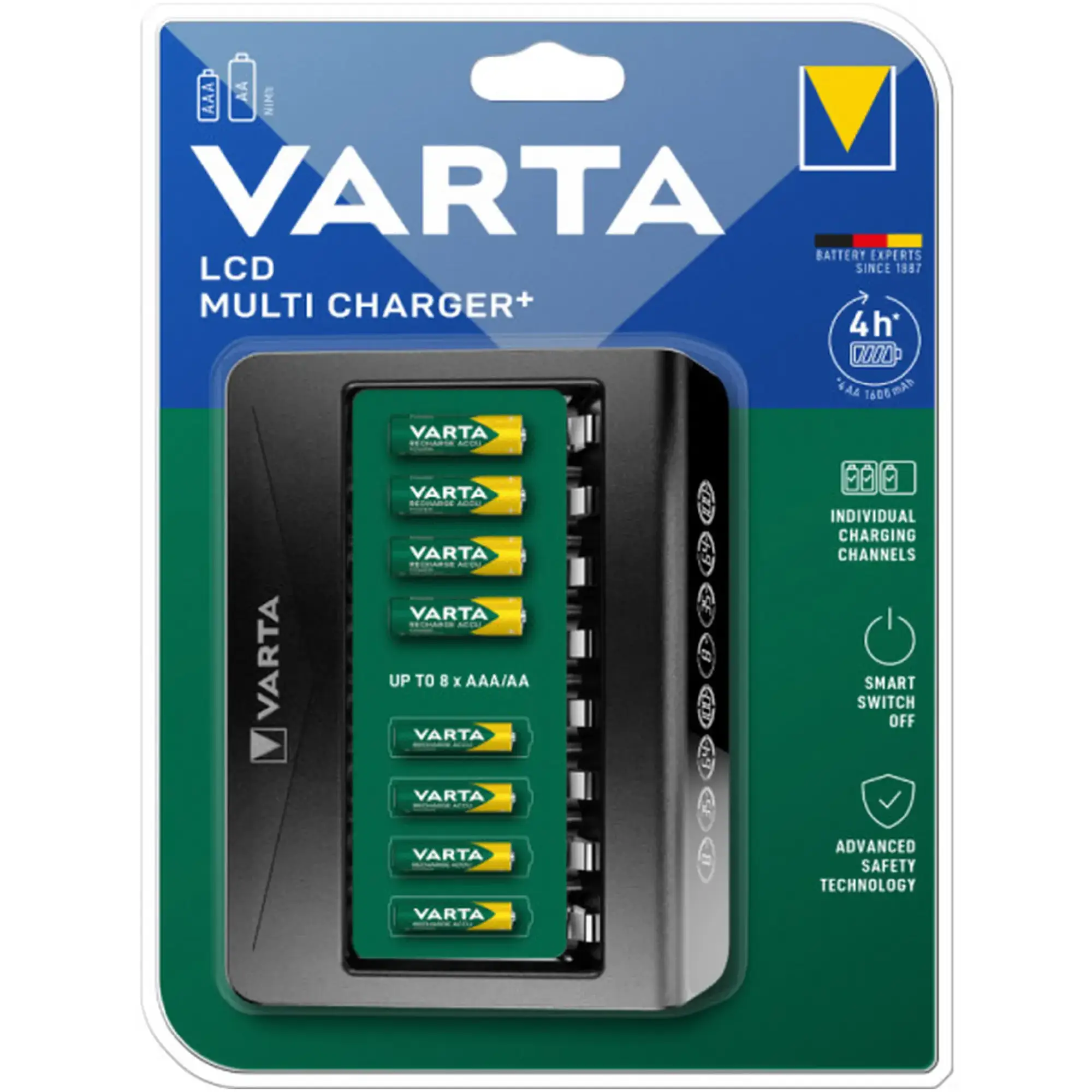 Купить Зарядное устройство VARTA LCD Multi Charger PLUS, для АА/ААА аккумуляторов (57681101401) - фото 1