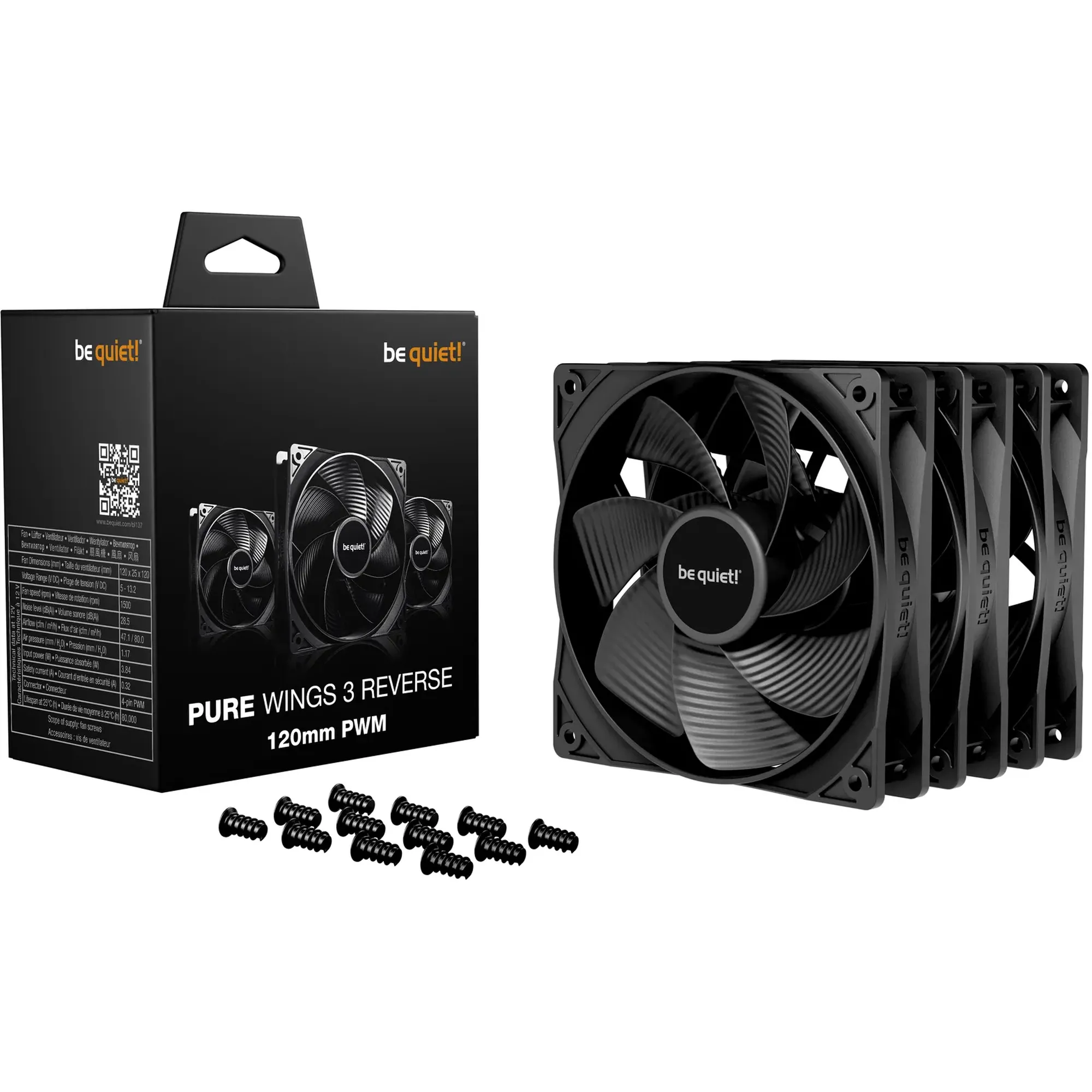 Купити Вентилятор be quiet! PURE WINGS 3 120mm PWM Reverse 3-Pack (BL137) - фото 3